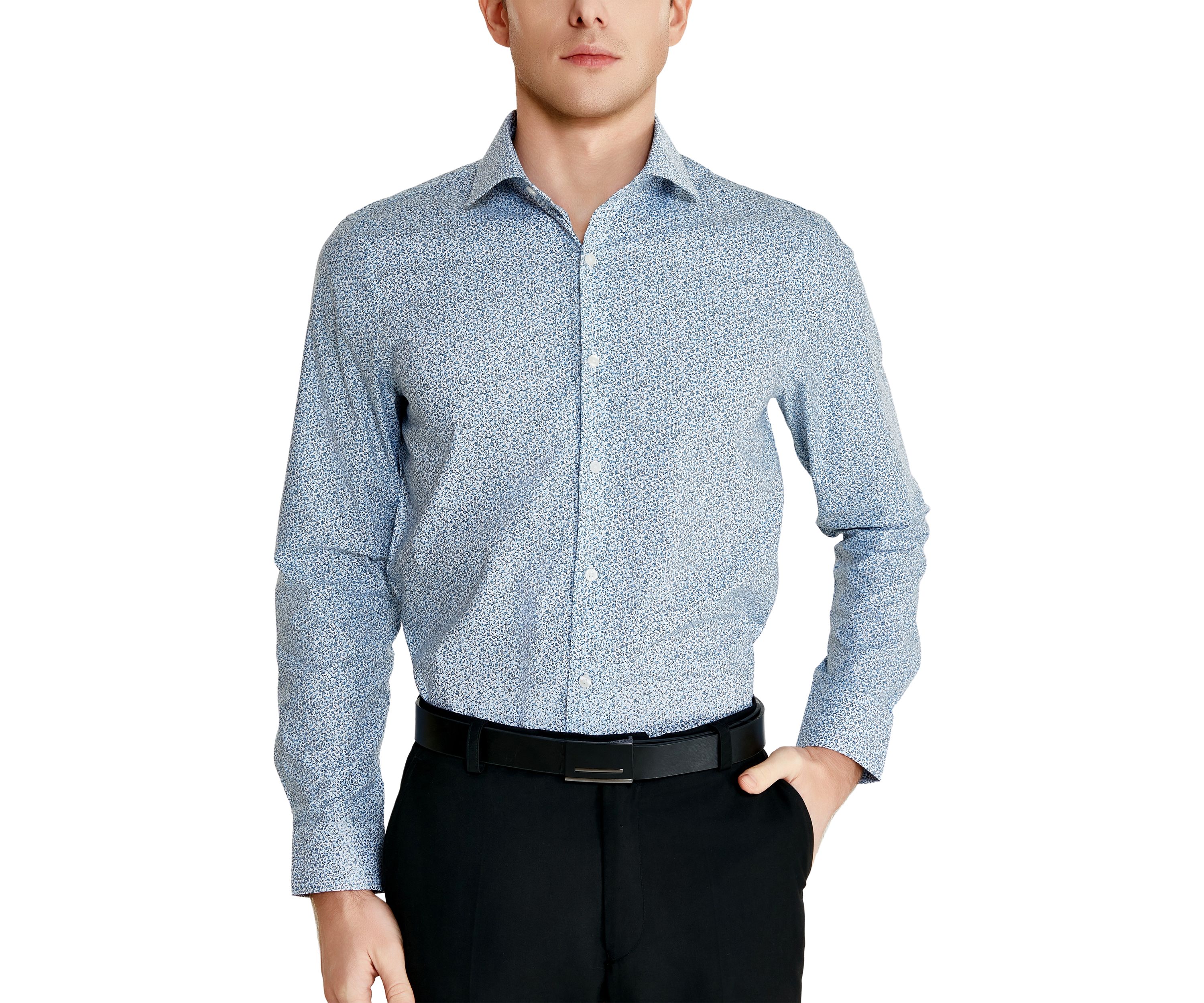 Mens Floral Printed Button Down Shirt
