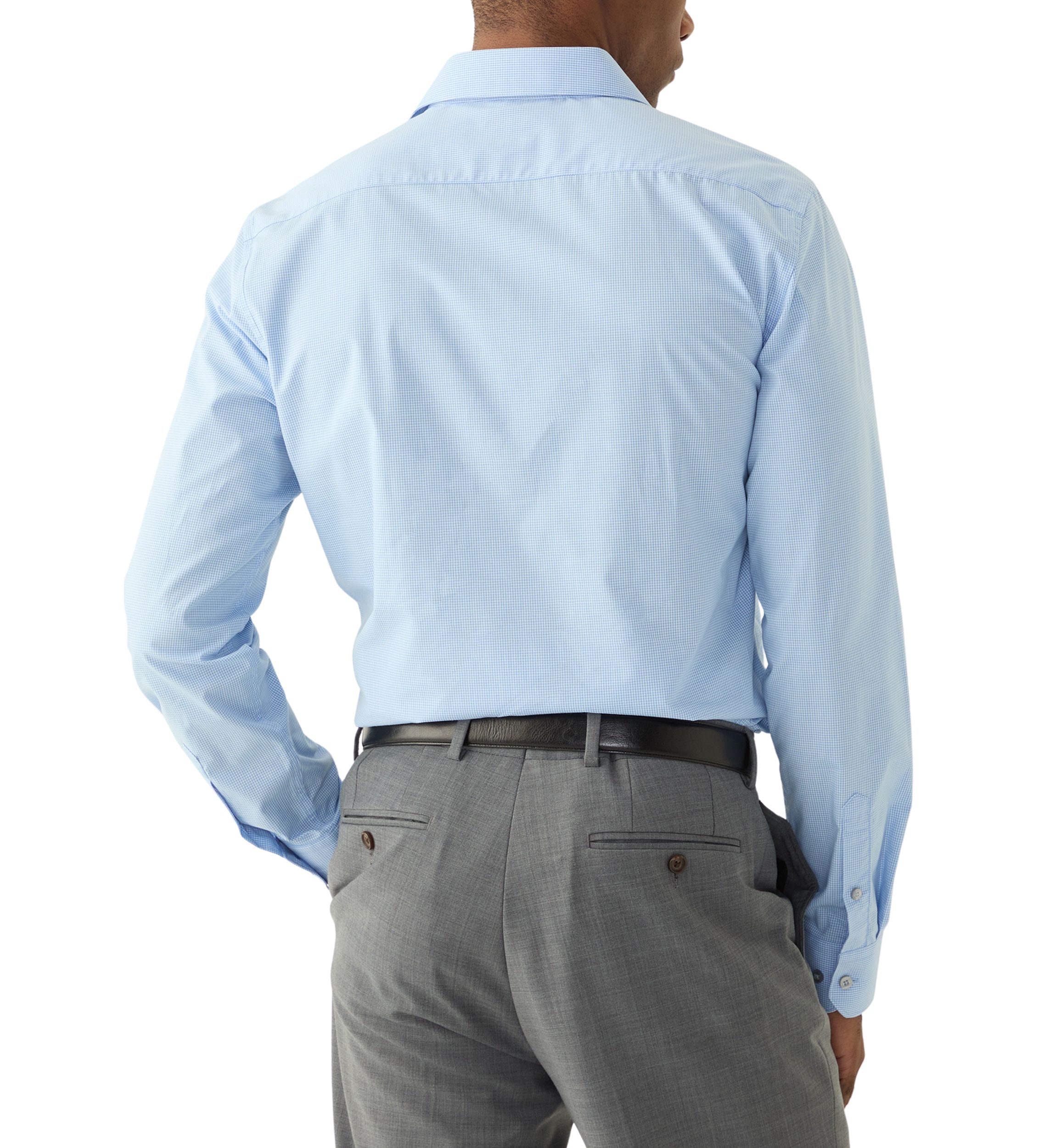 Mens Micro Check Dress Shirt with Tie