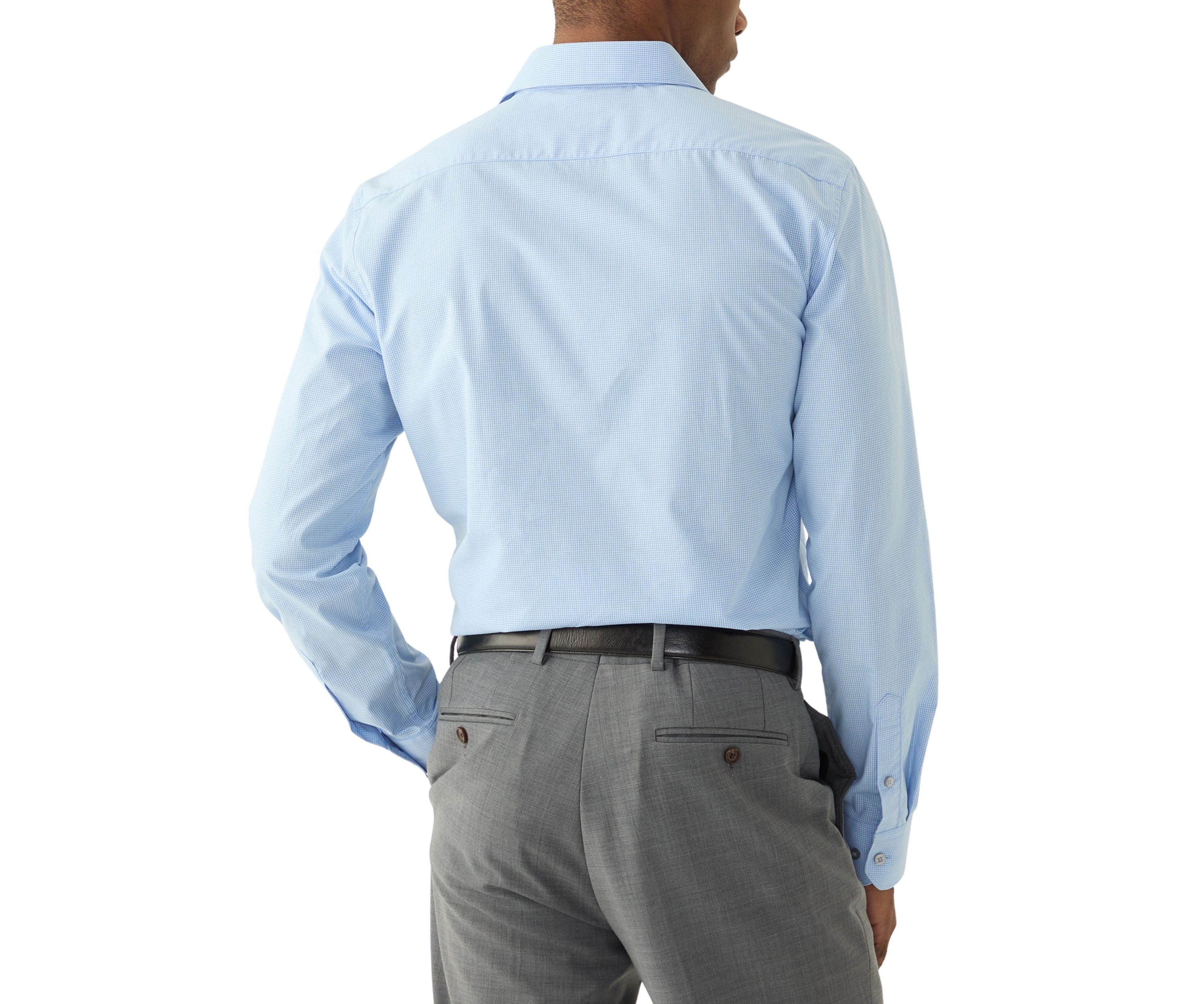 Mens Micro Check Dress Shirt with Tie