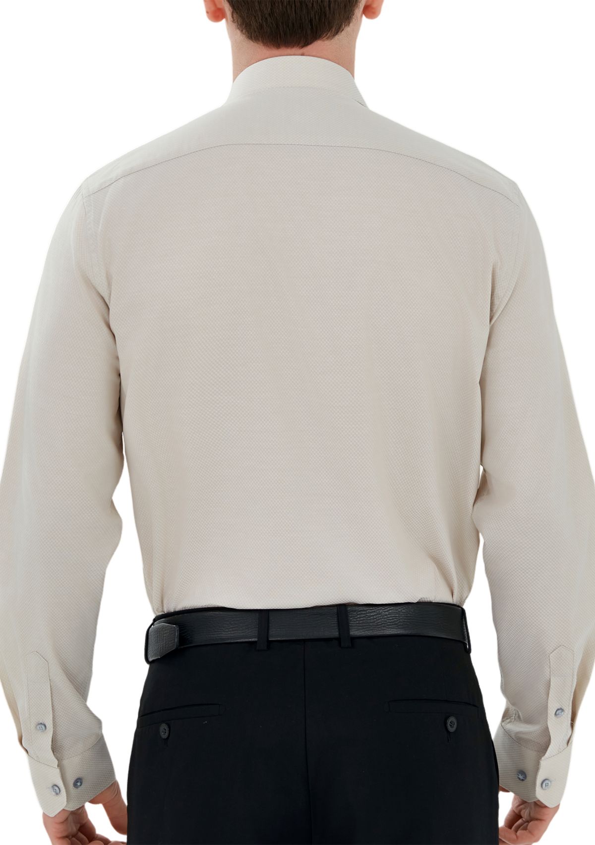 Mens Quad Grid Texture Solid Dress Shirt 