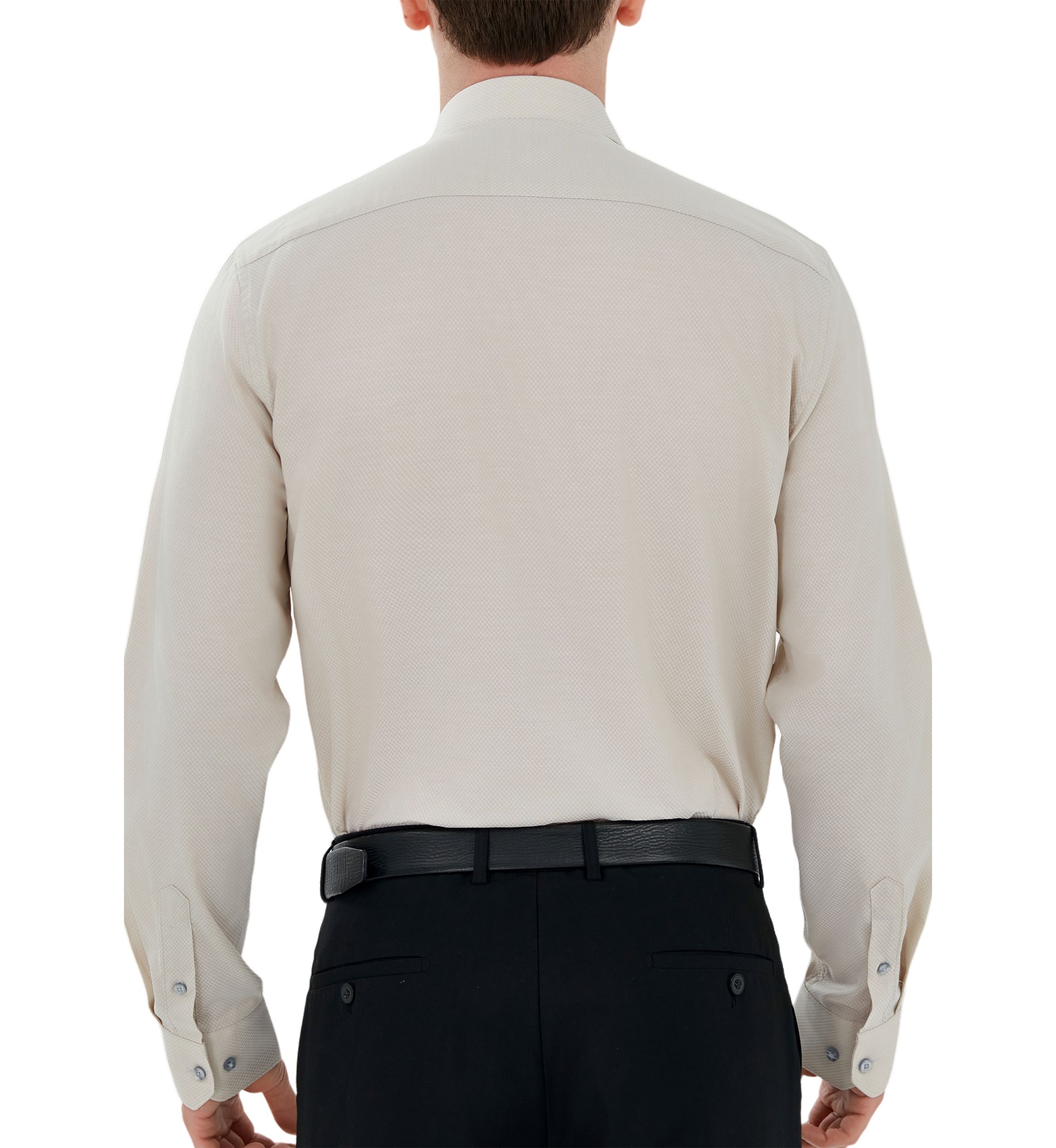Mens Quad Grid Texture Solid Dress Shirt 