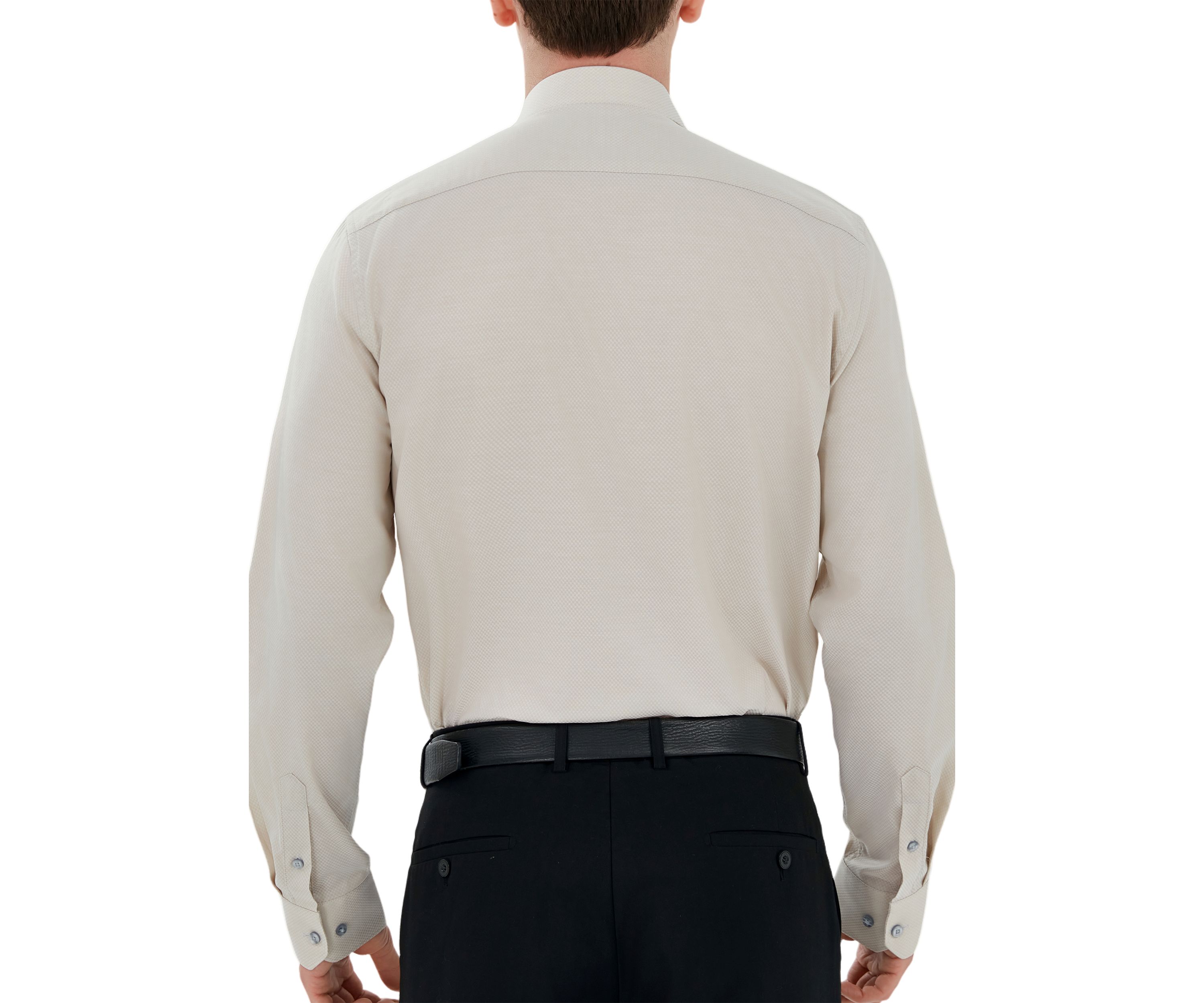 Mens Quad Grid Texture Solid Dress Shirt 