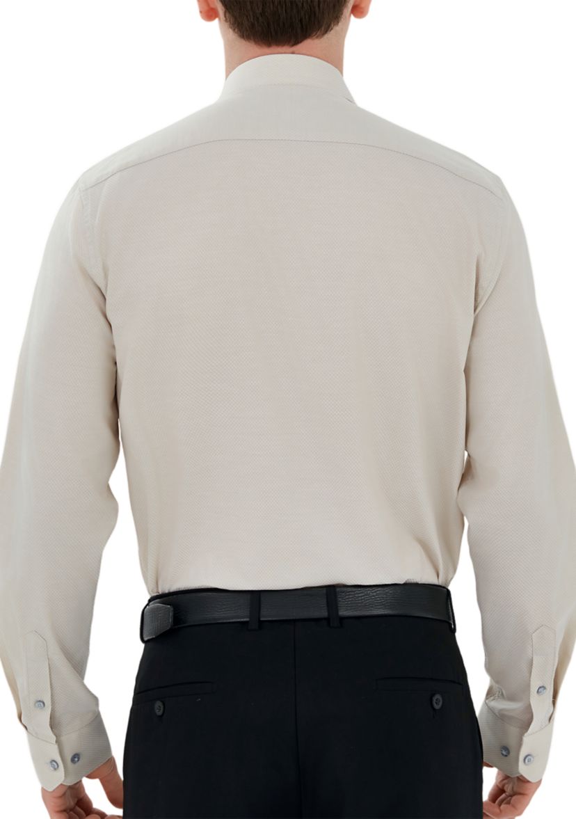 Mens Quad Grid Texture Solid Dress Shirt 