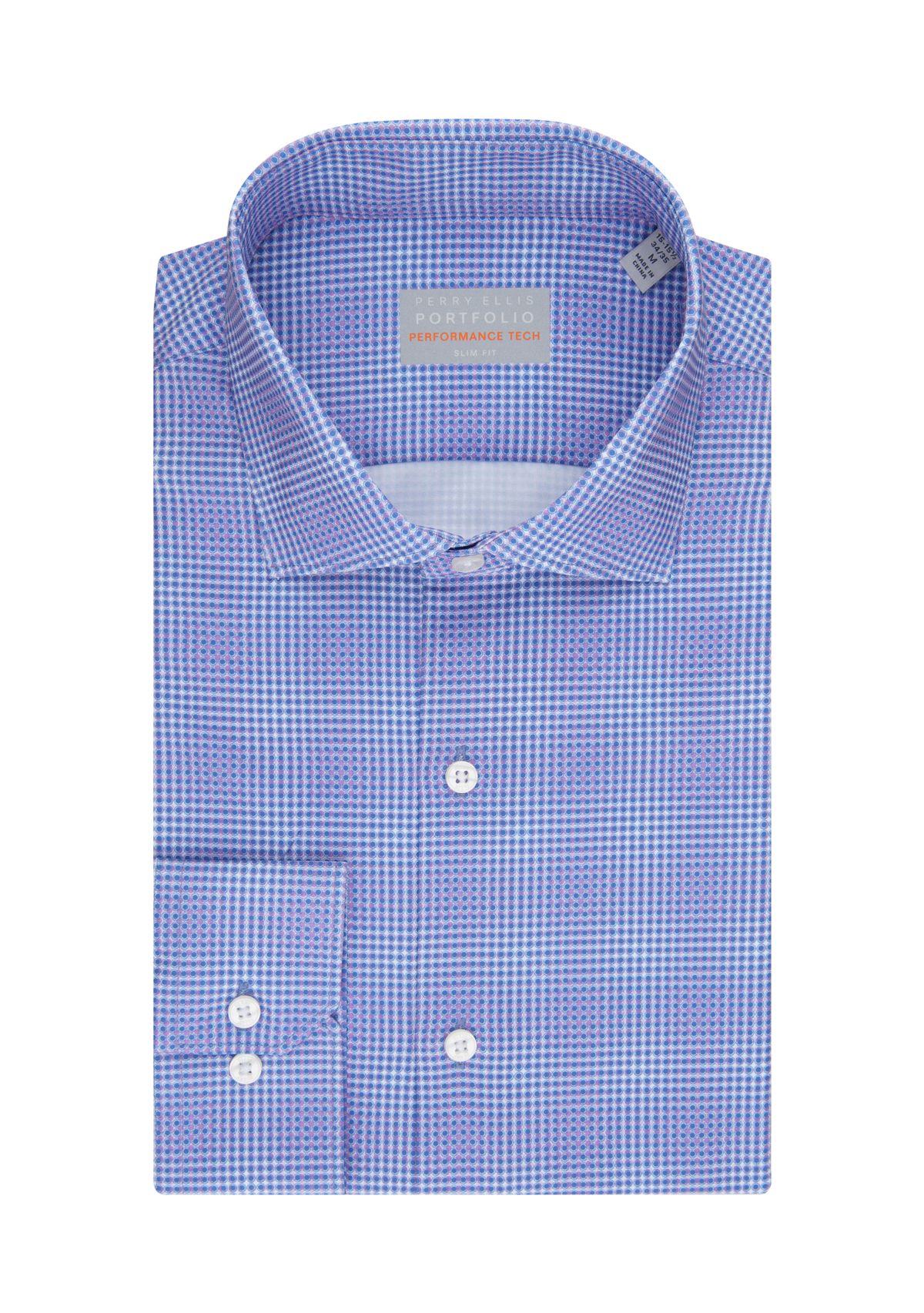 Mens Pindot Printed Button Down Shirt