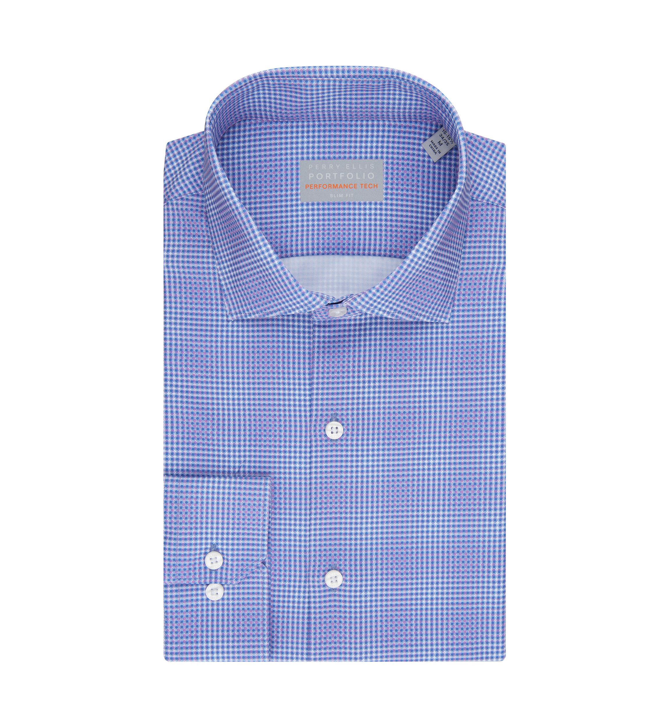 Mens Pindot Printed Button Down Shirt