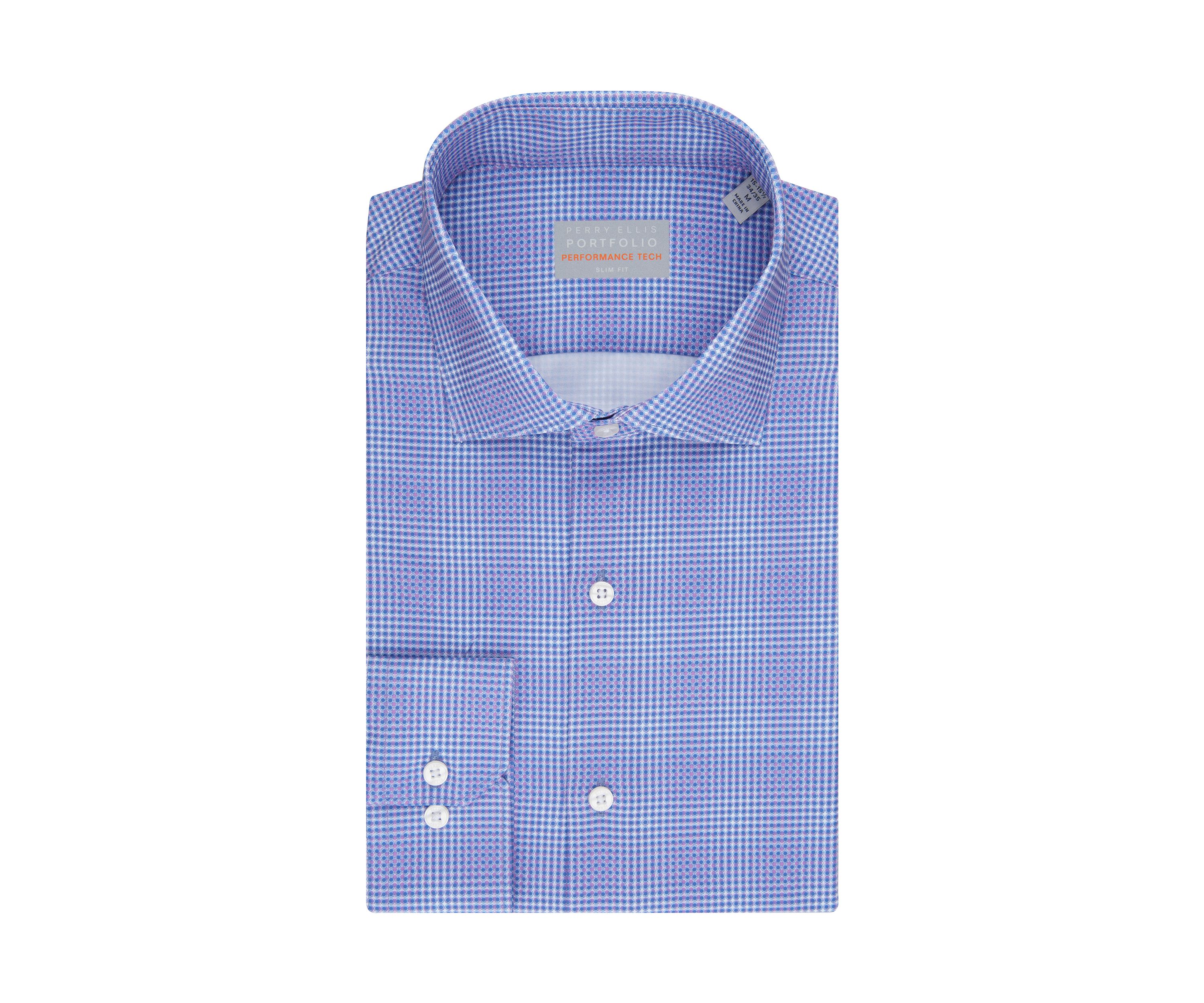 Mens Pindot Printed Button Down Shirt