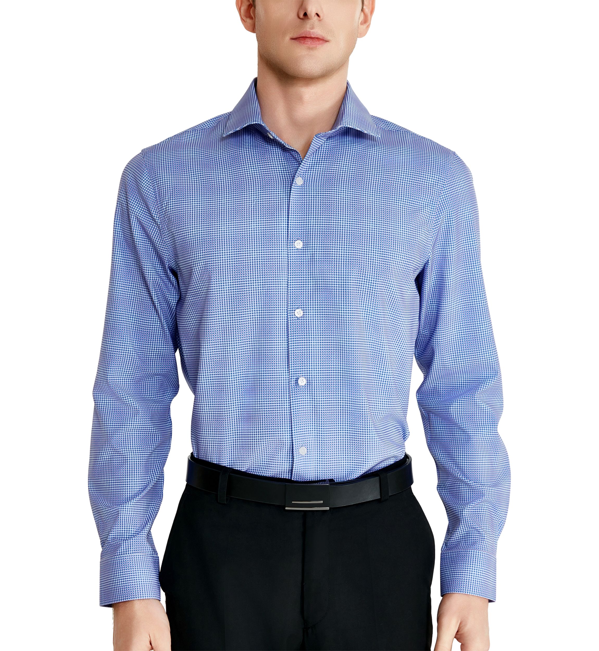 Mens Pindot Printed Button Down Shirt