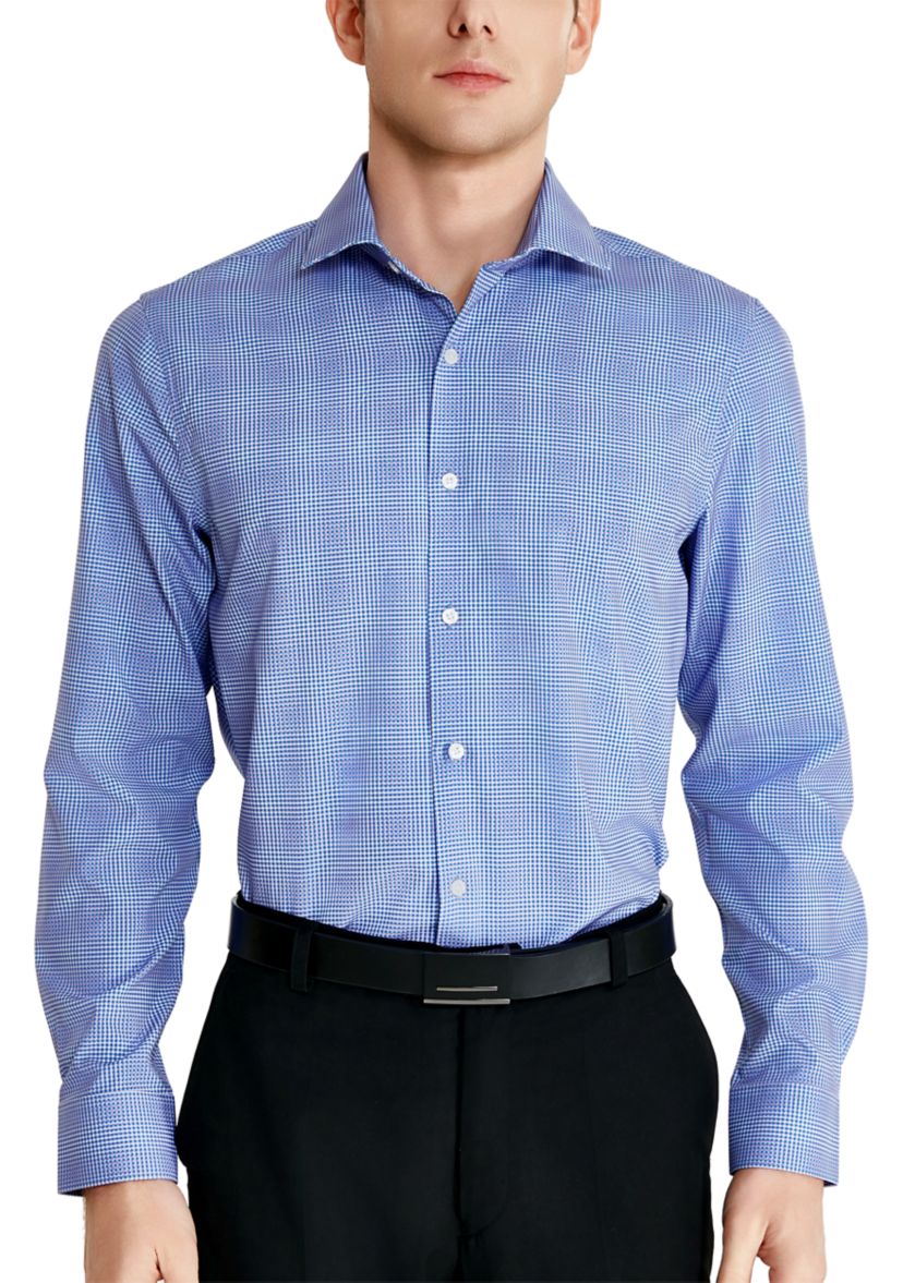 Mens Pindot Printed Button Down Shirt