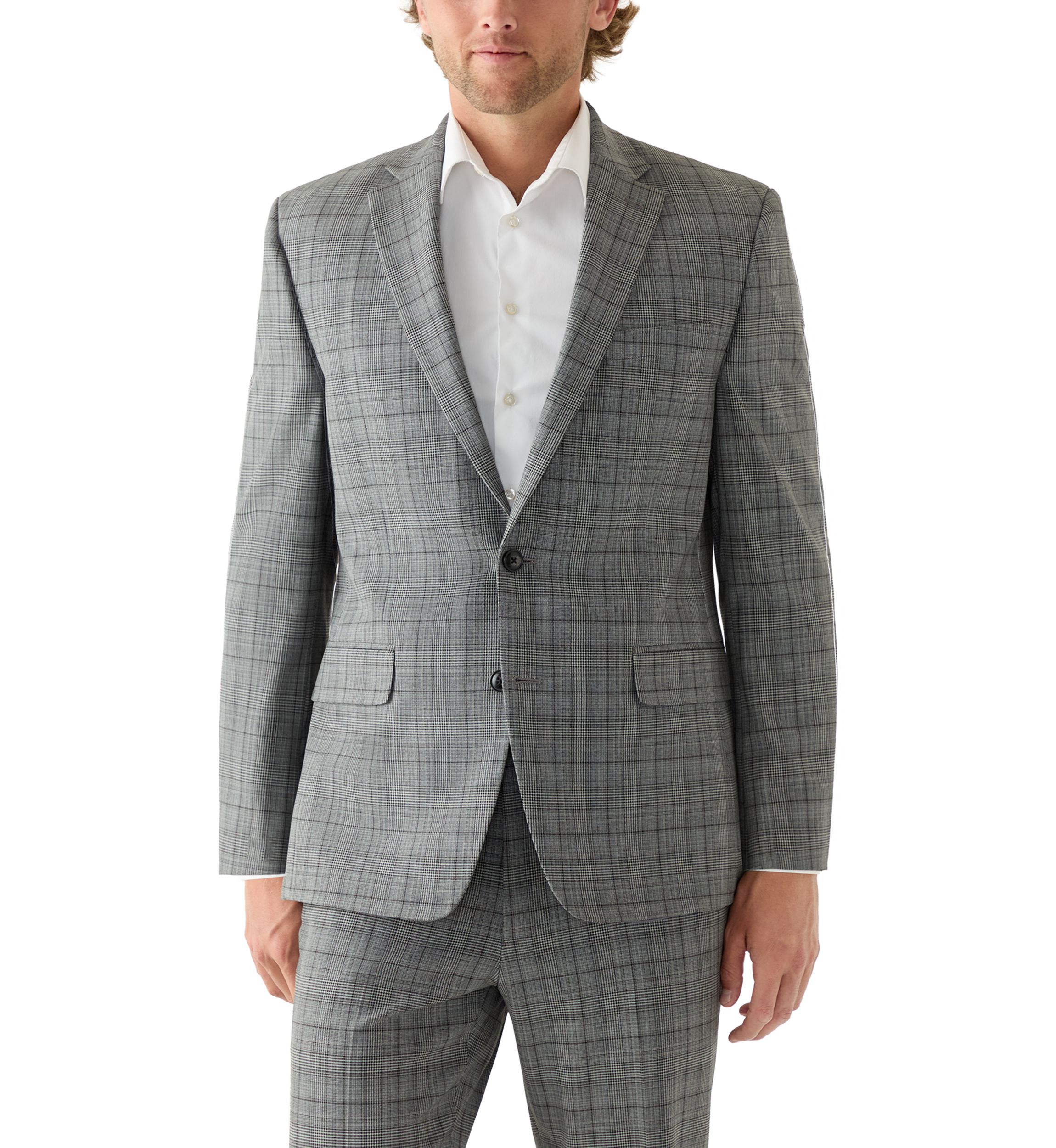 Mens Notch Lapel Two Button Suit Jacket