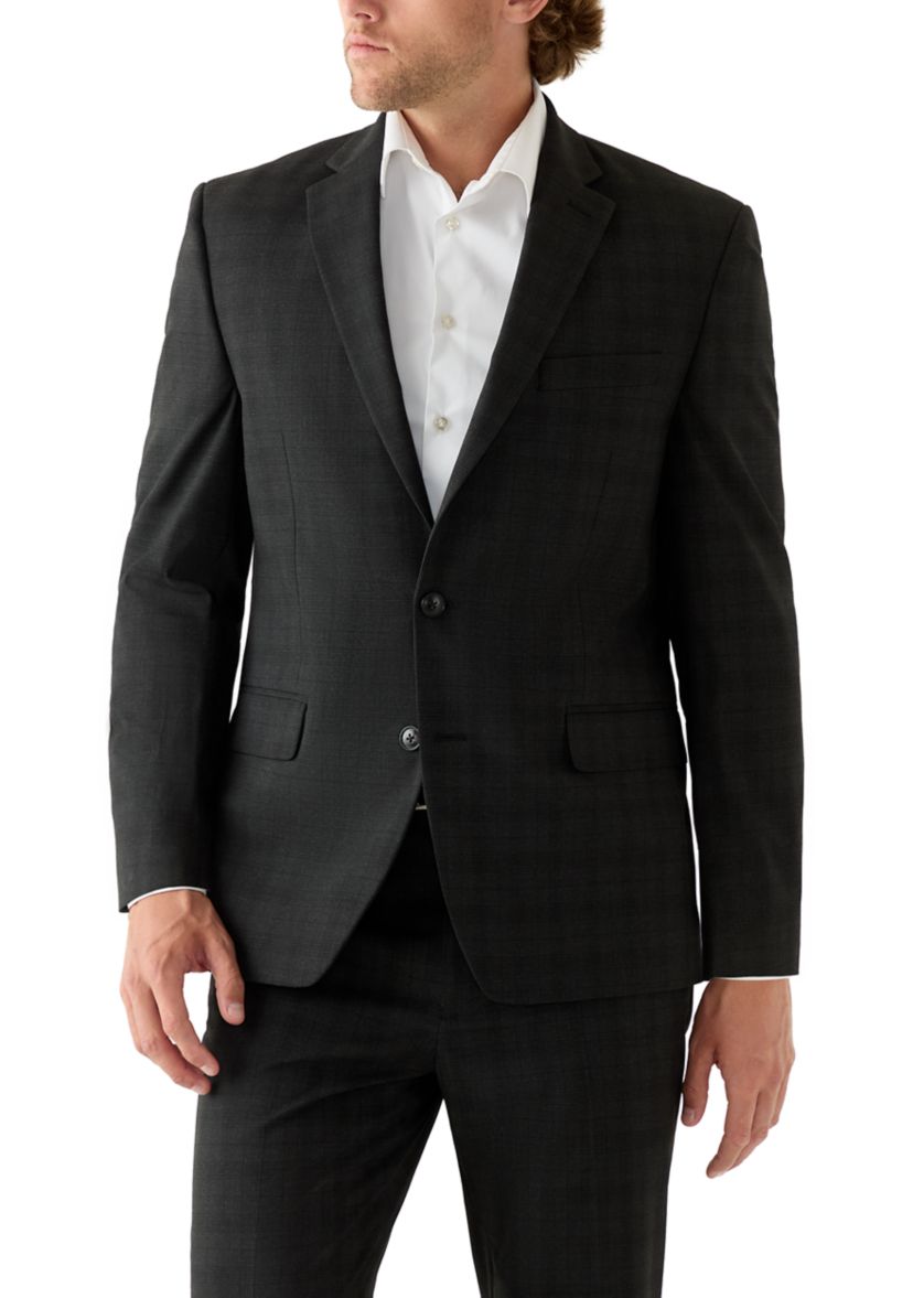 Mens Single Breasted Two Button Notch Lapel Suit Jacket