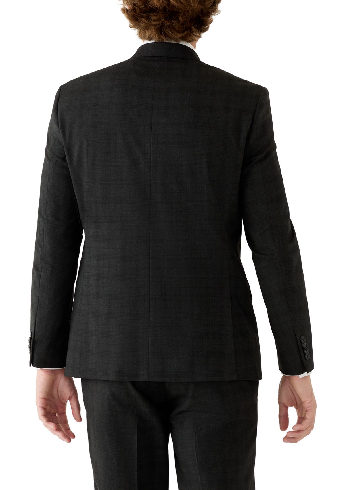 Mens Single Breasted Two Button Notch Lapel Suit Jacket