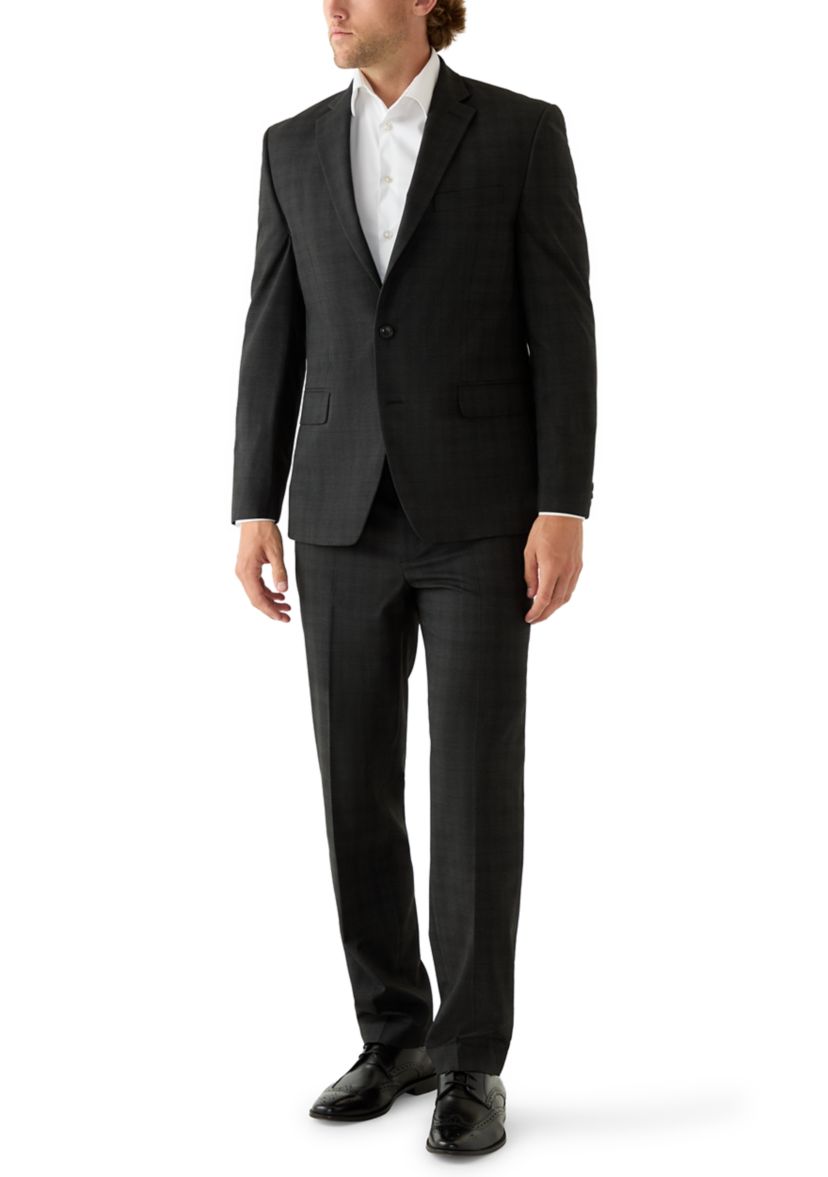 Mens Single Breasted Two Button Notch Lapel Suit Jacket