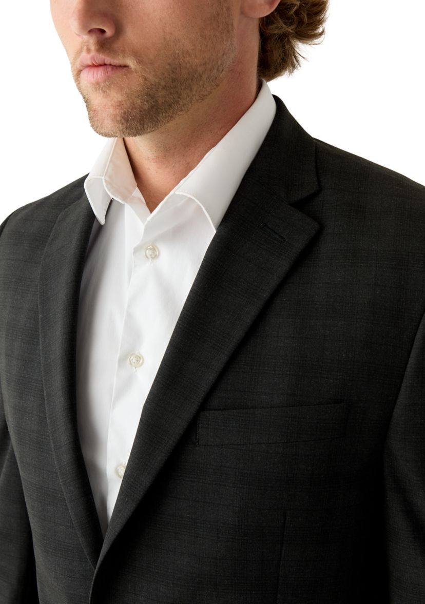 Mens Single Breasted Two Button Notch Lapel Suit Jacket