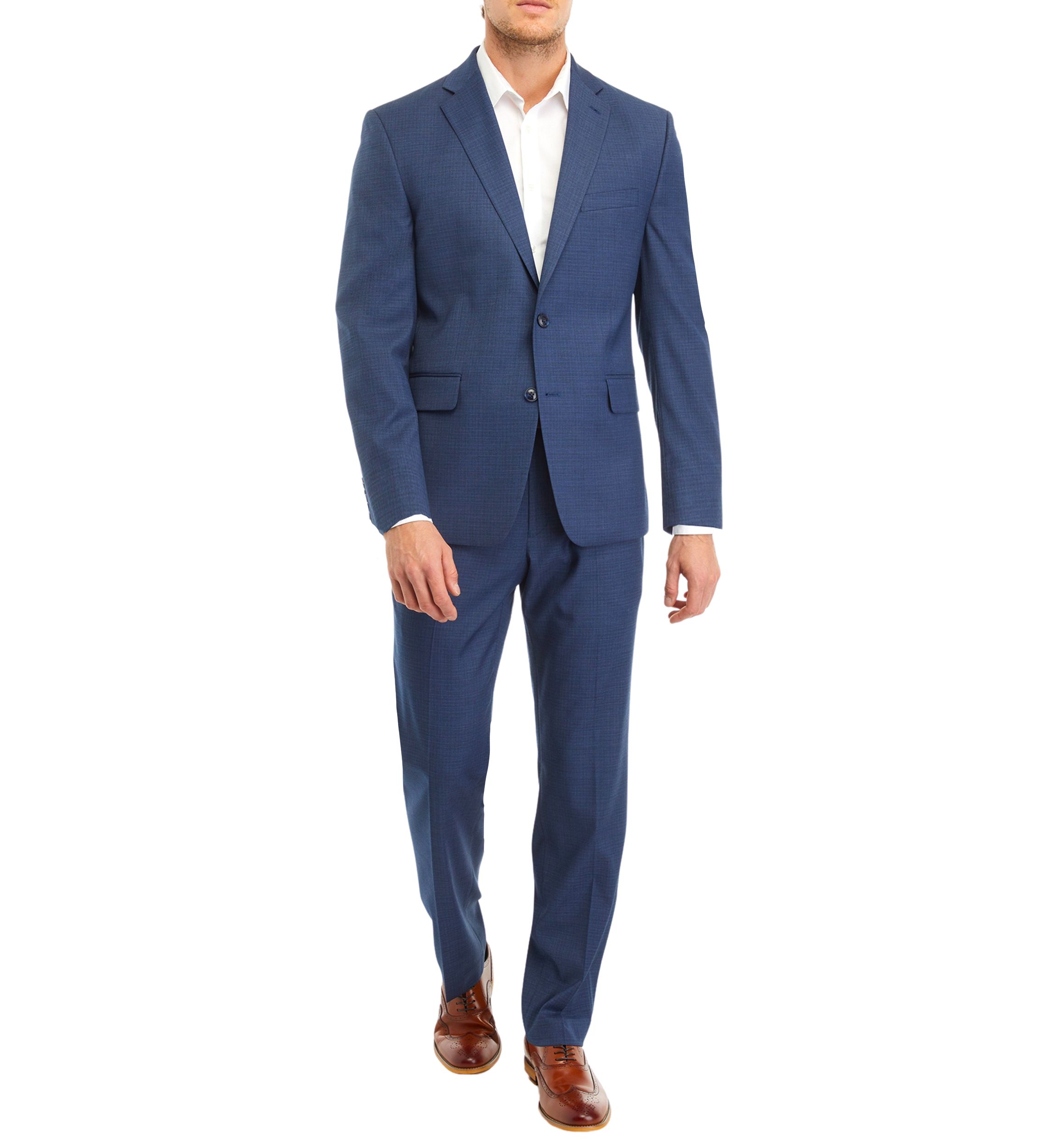 Mens Blue Texture Suit