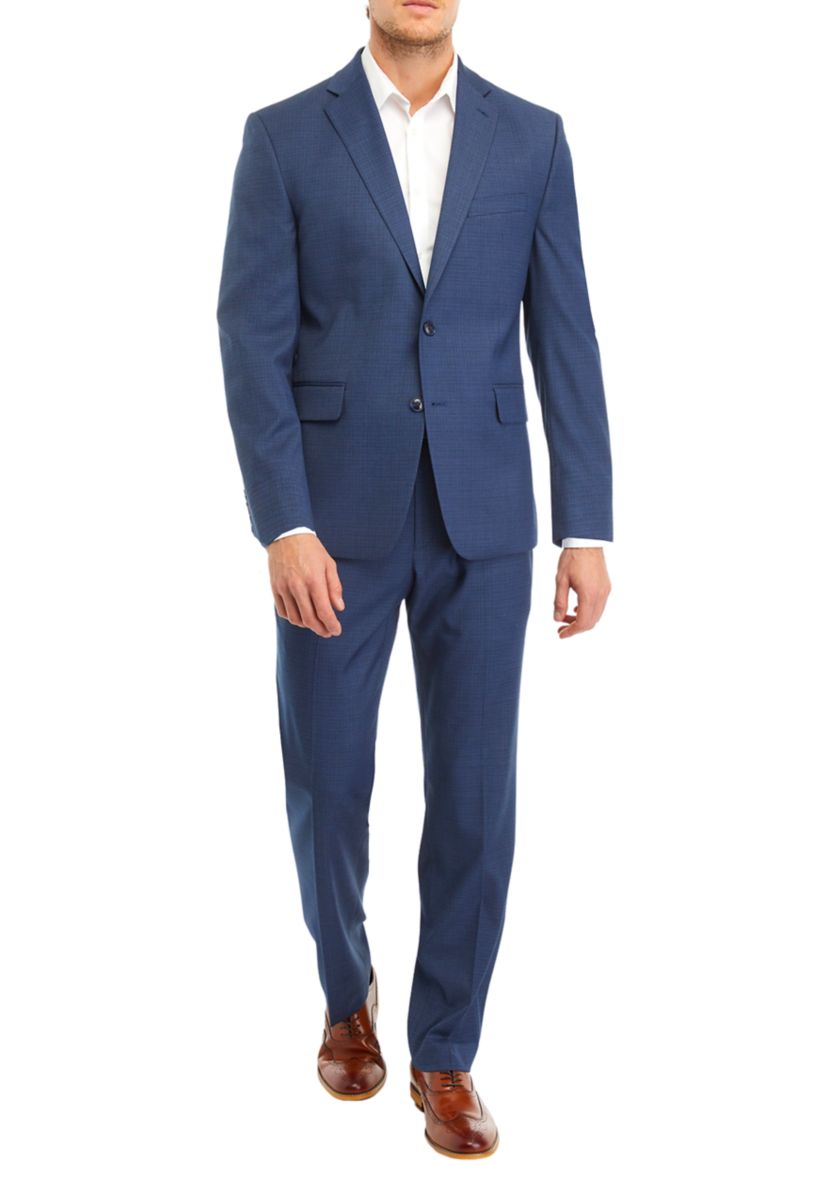 Mens Blue Texture Suit