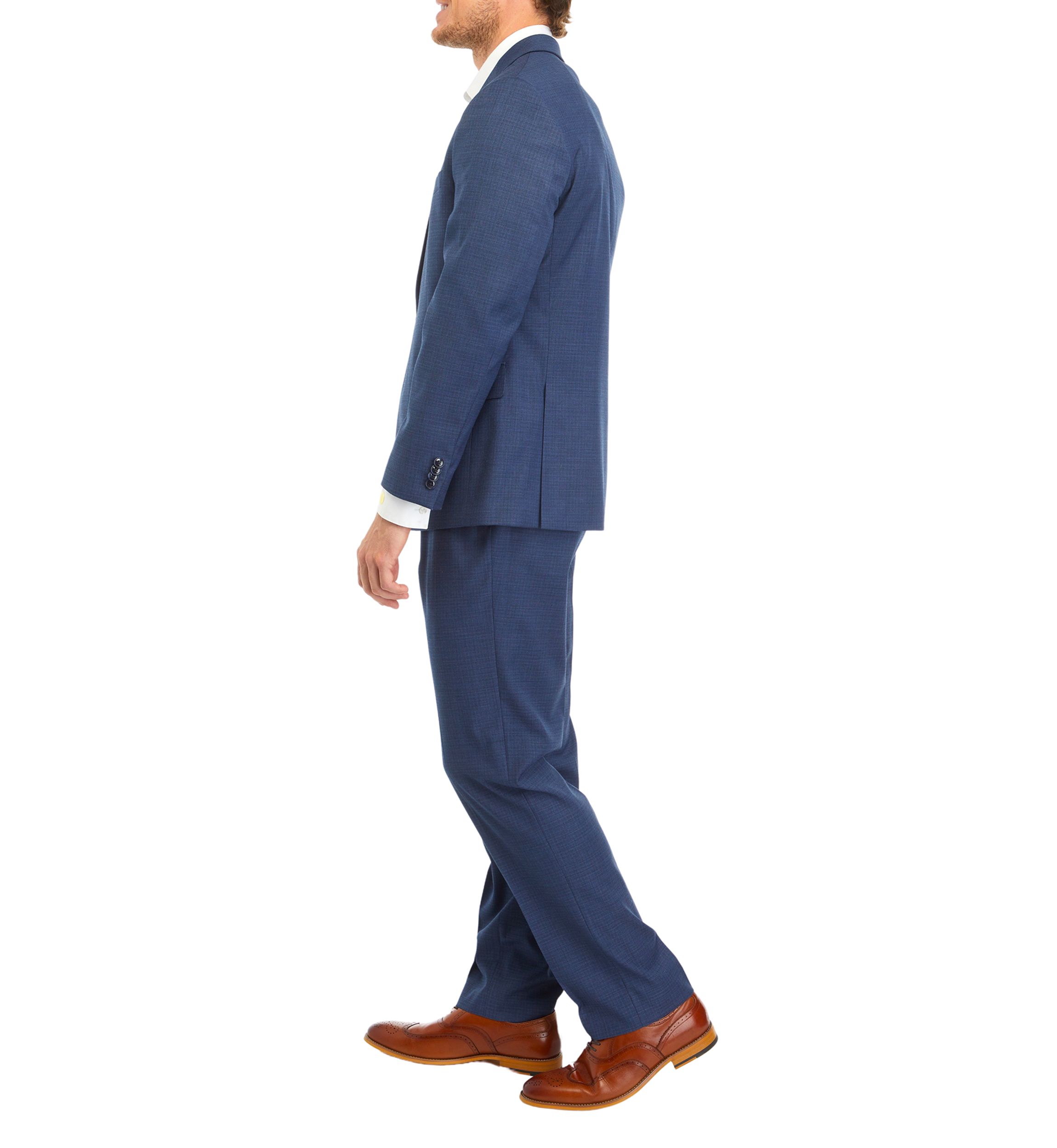 Mens Blue Texture Suit