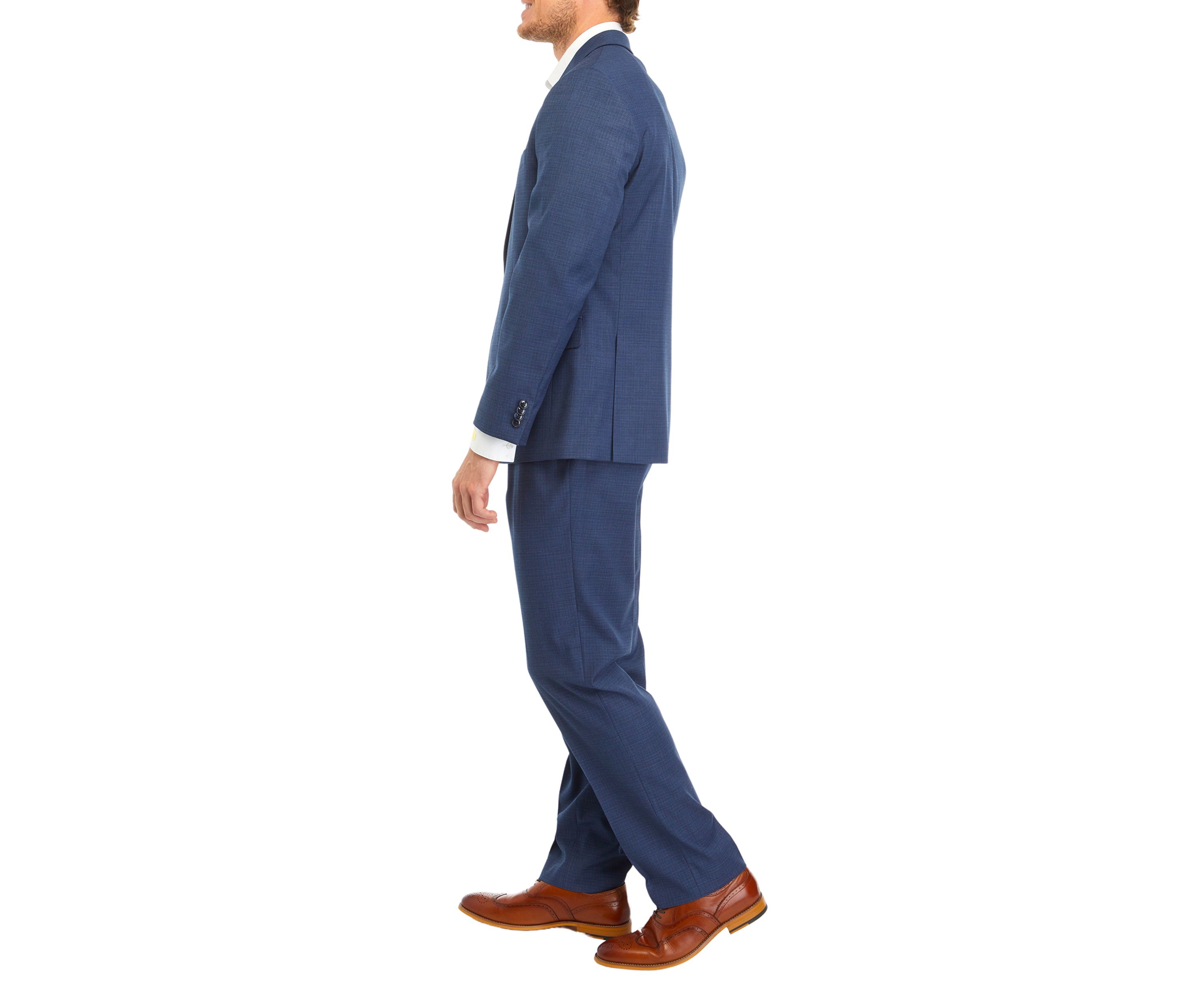 Mens Blue Texture Suit