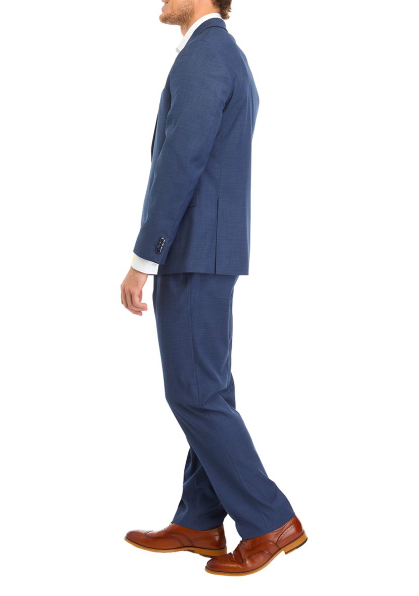 Mens Blue Texture Suit