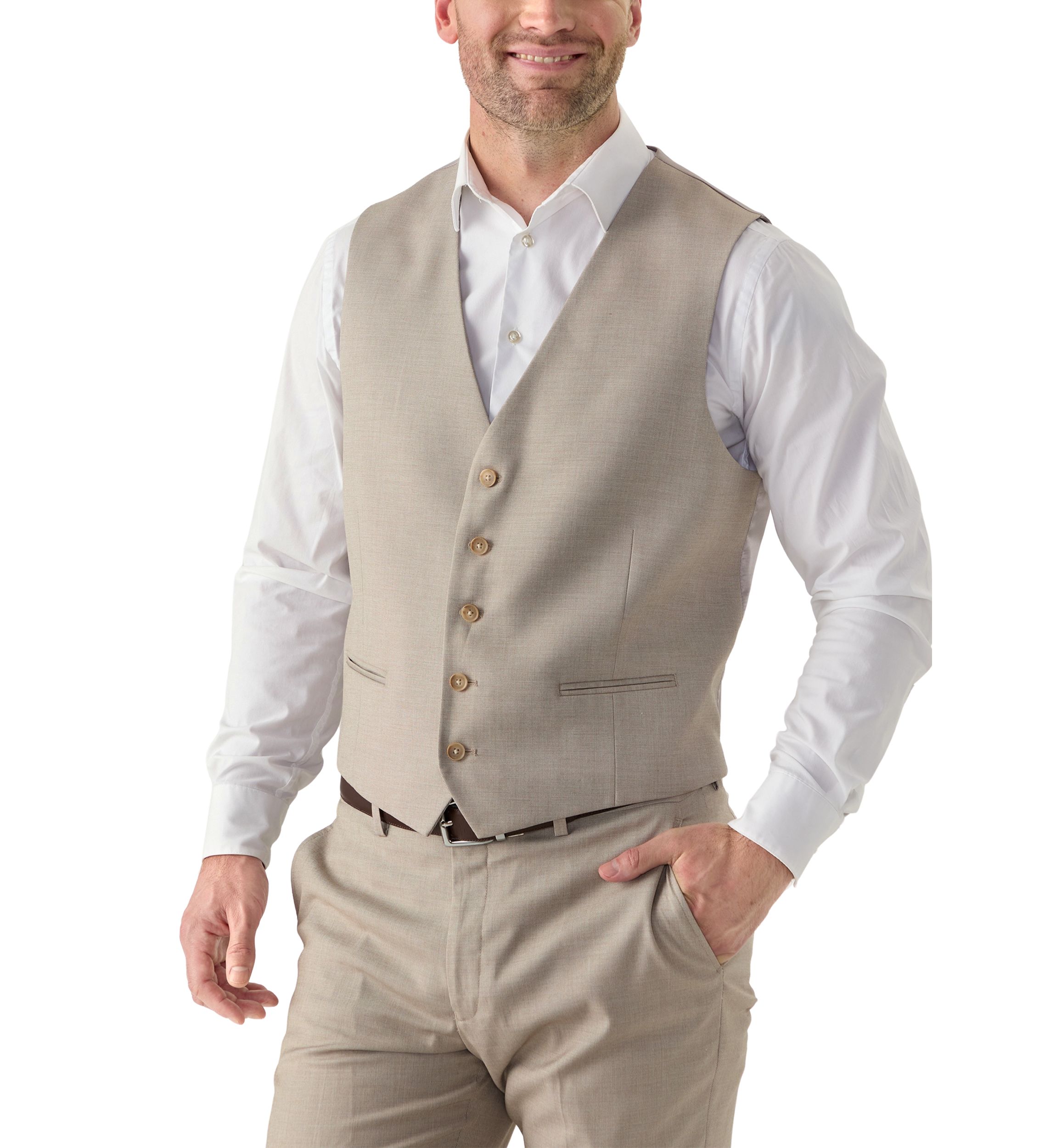 Mens Front Double Besom Pocket Suit Vest