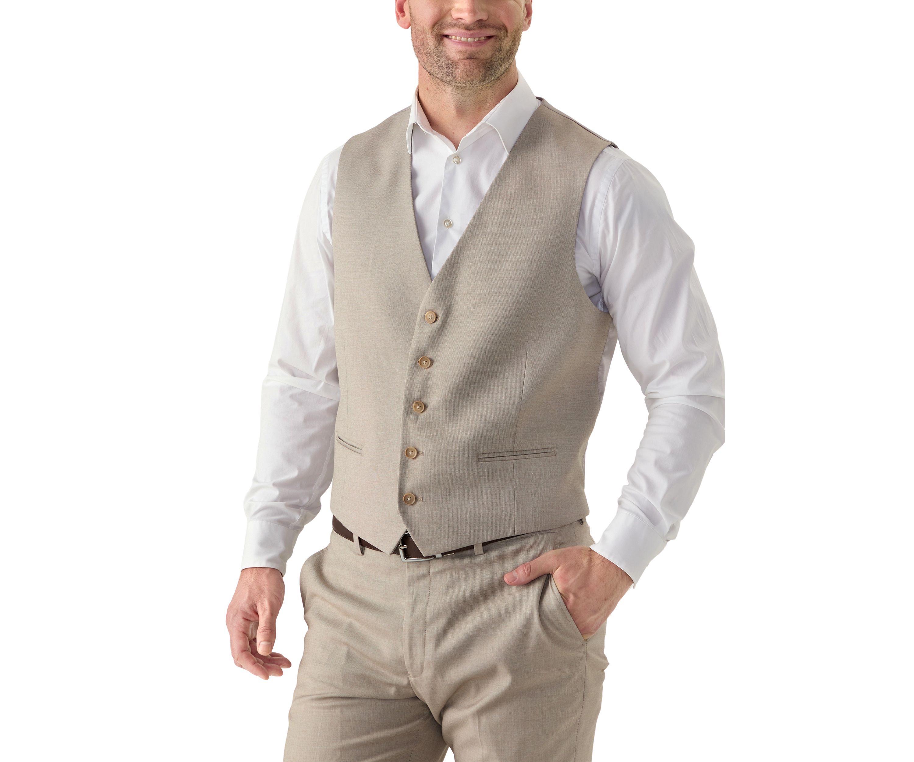 Mens Front Double Besom Pocket Suit Vest