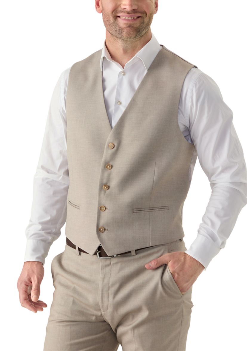 Mens Front Double Besom Pocket Suit Vest