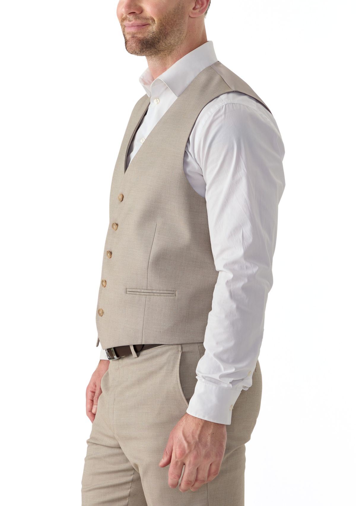 Mens Front Double Besom Pocket Suit Vest