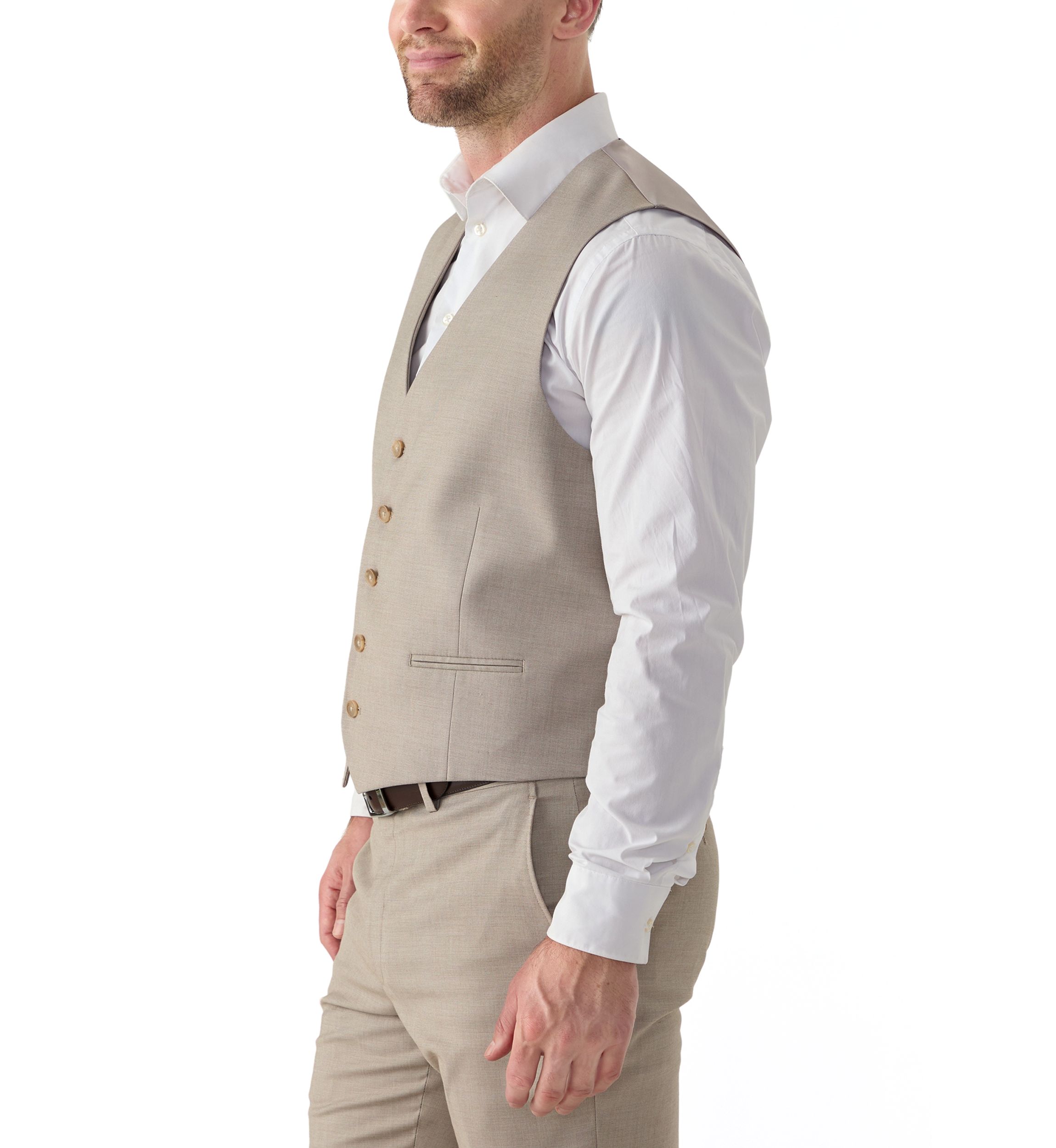 Mens Front Double Besom Pocket Suit Vest