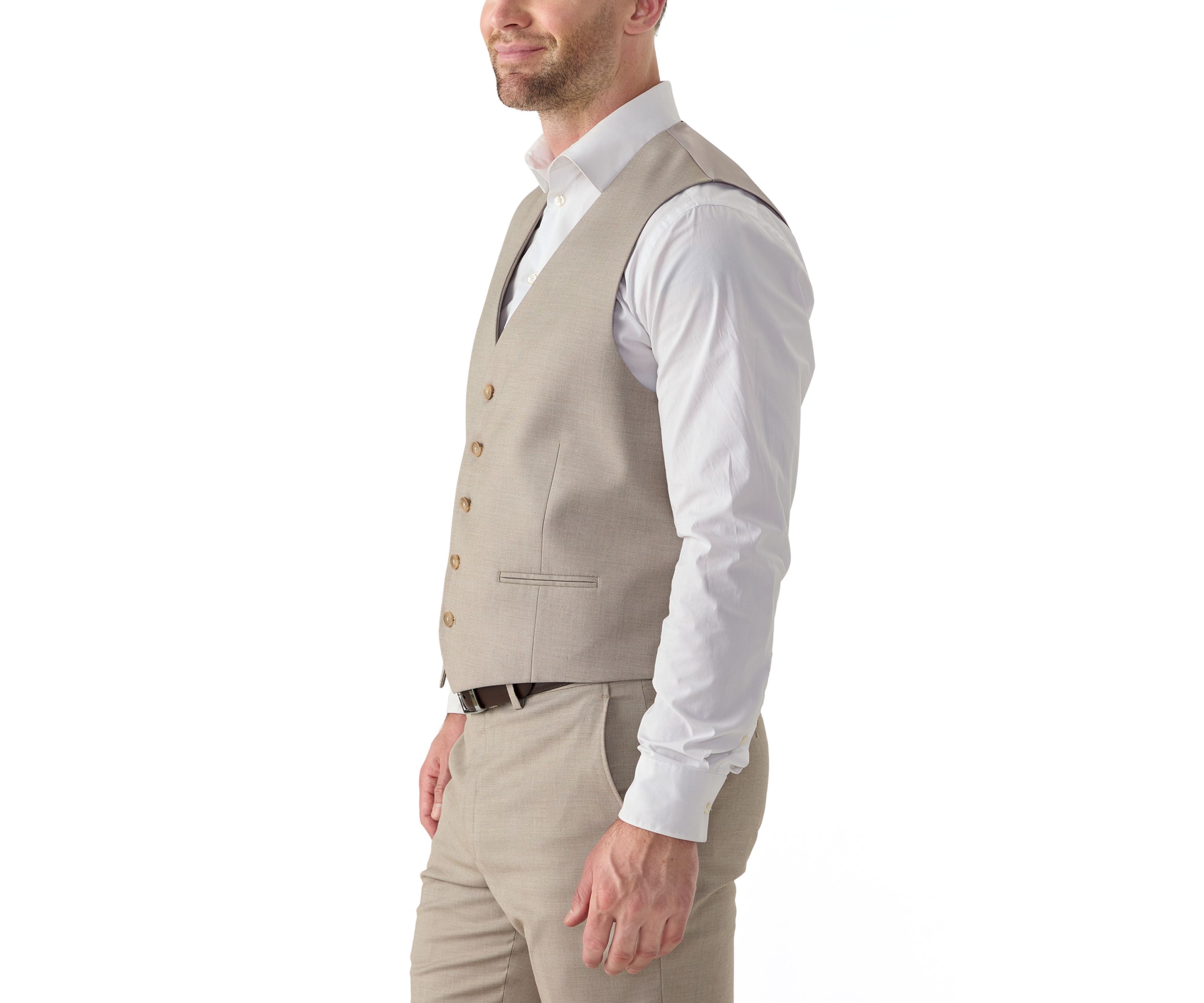 Mens Front Double Besom Pocket Suit Vest