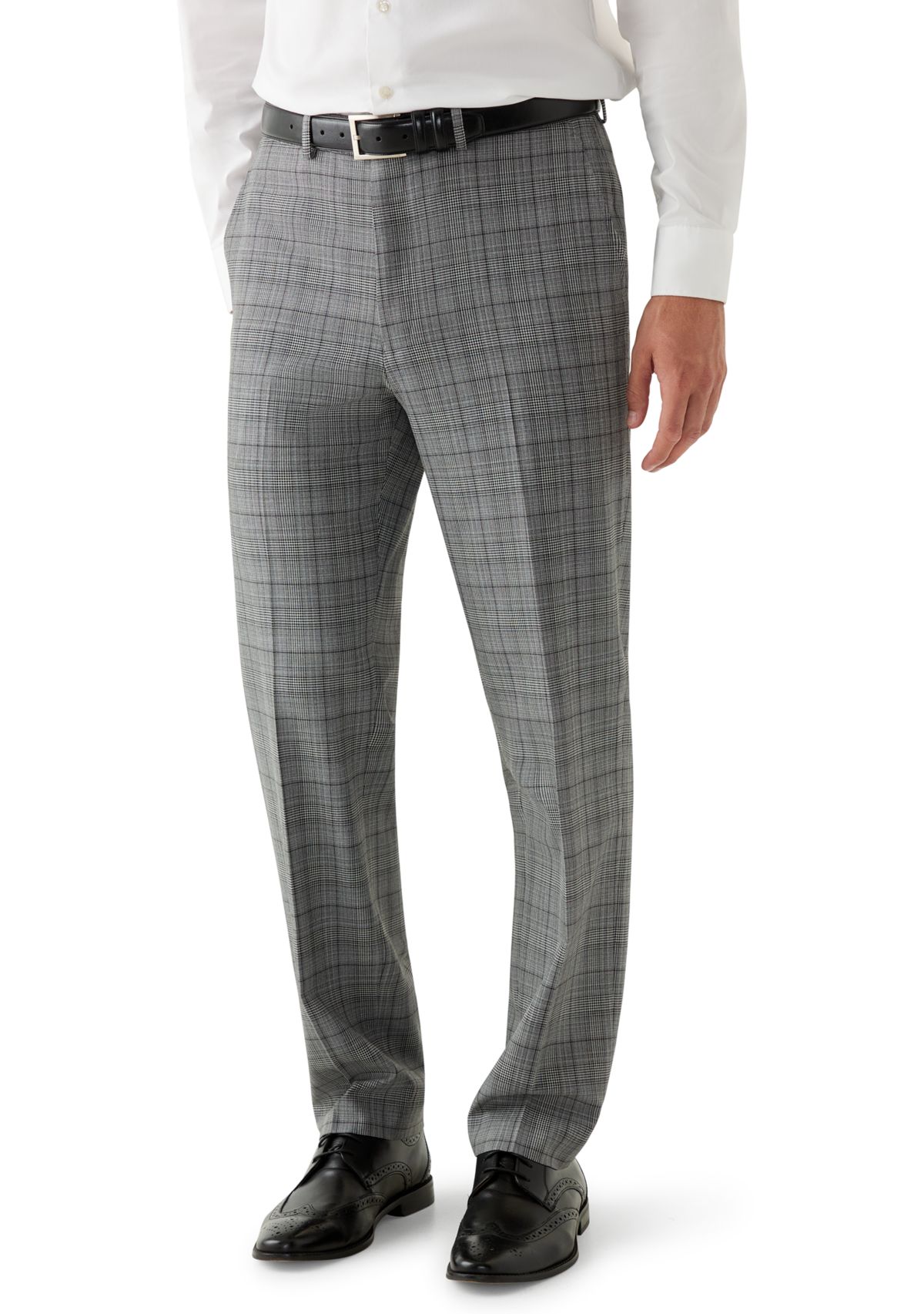 Mens Black and White Plaid Pants