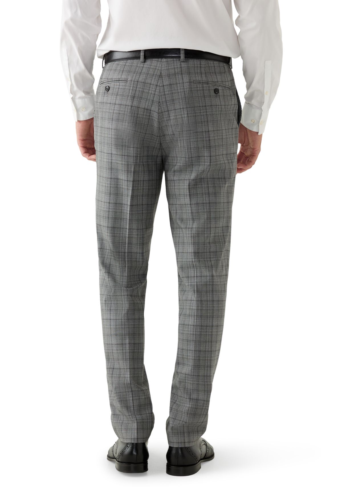 Mens Black and White Plaid Pants