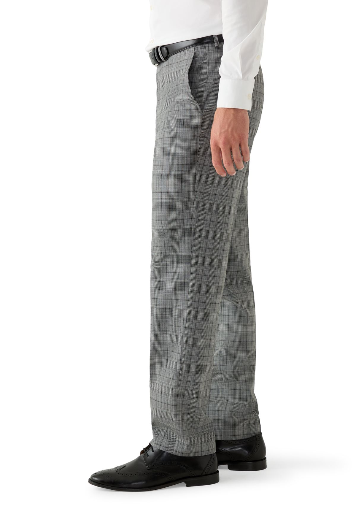 Mens Black and White Plaid Pants