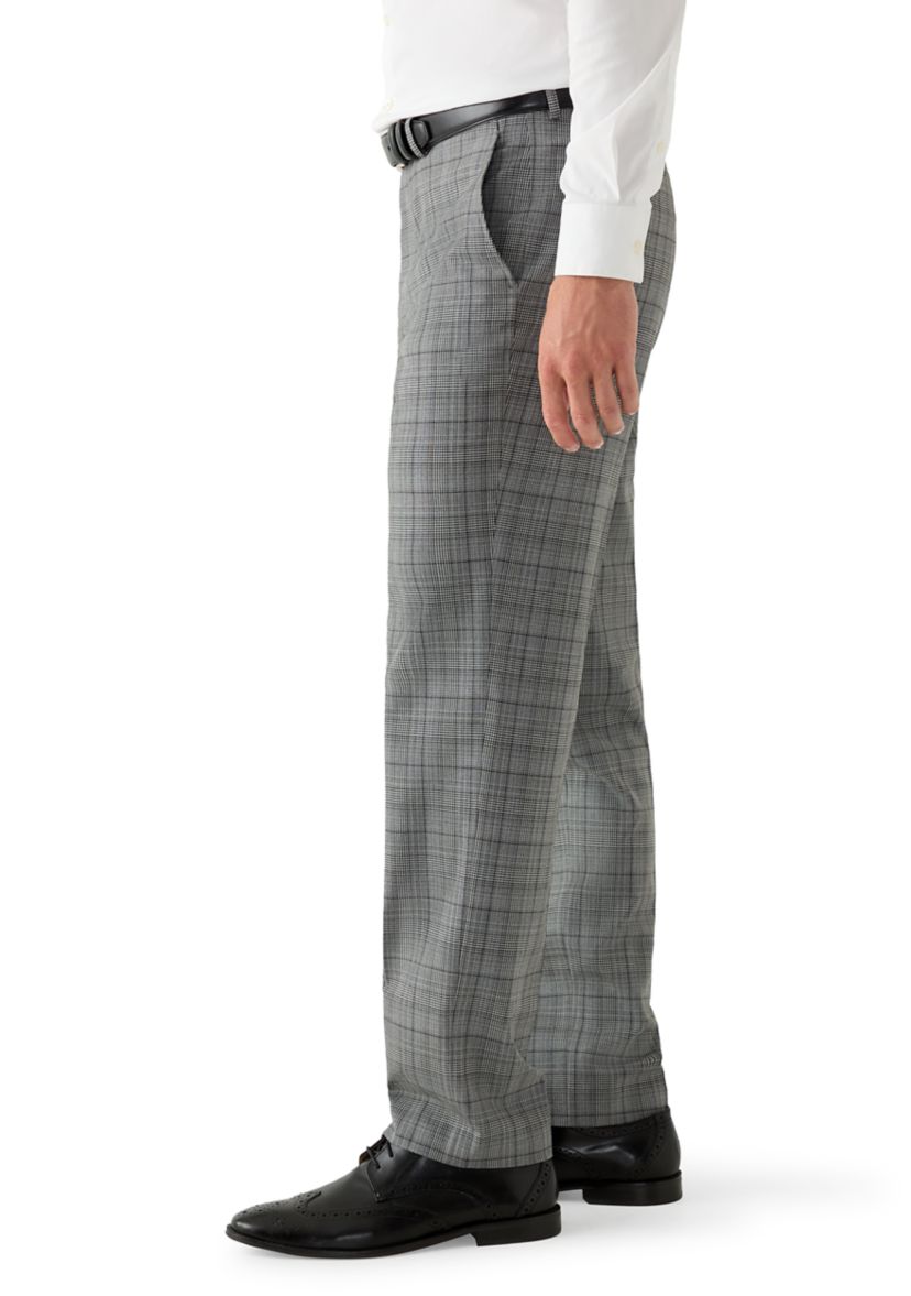Mens Black and White Plaid Pants