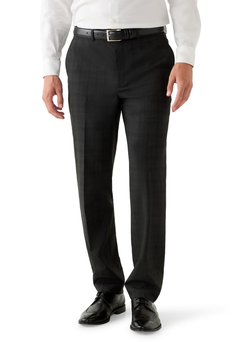 Perry Ellis Men's Plaid Pants, Grey, 38 x 30