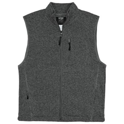 Victory Outfitters Men's Salt & Pepper Zip Fleece Vest, Grey, Medium