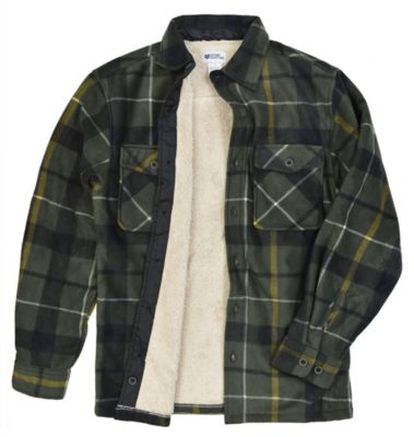 Victory Outfitters Men's Sherpa-Lined Fleece Shirt Jacket, Large