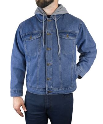 Victory Outfitters Men's Hooded Fleece Denim Jacket