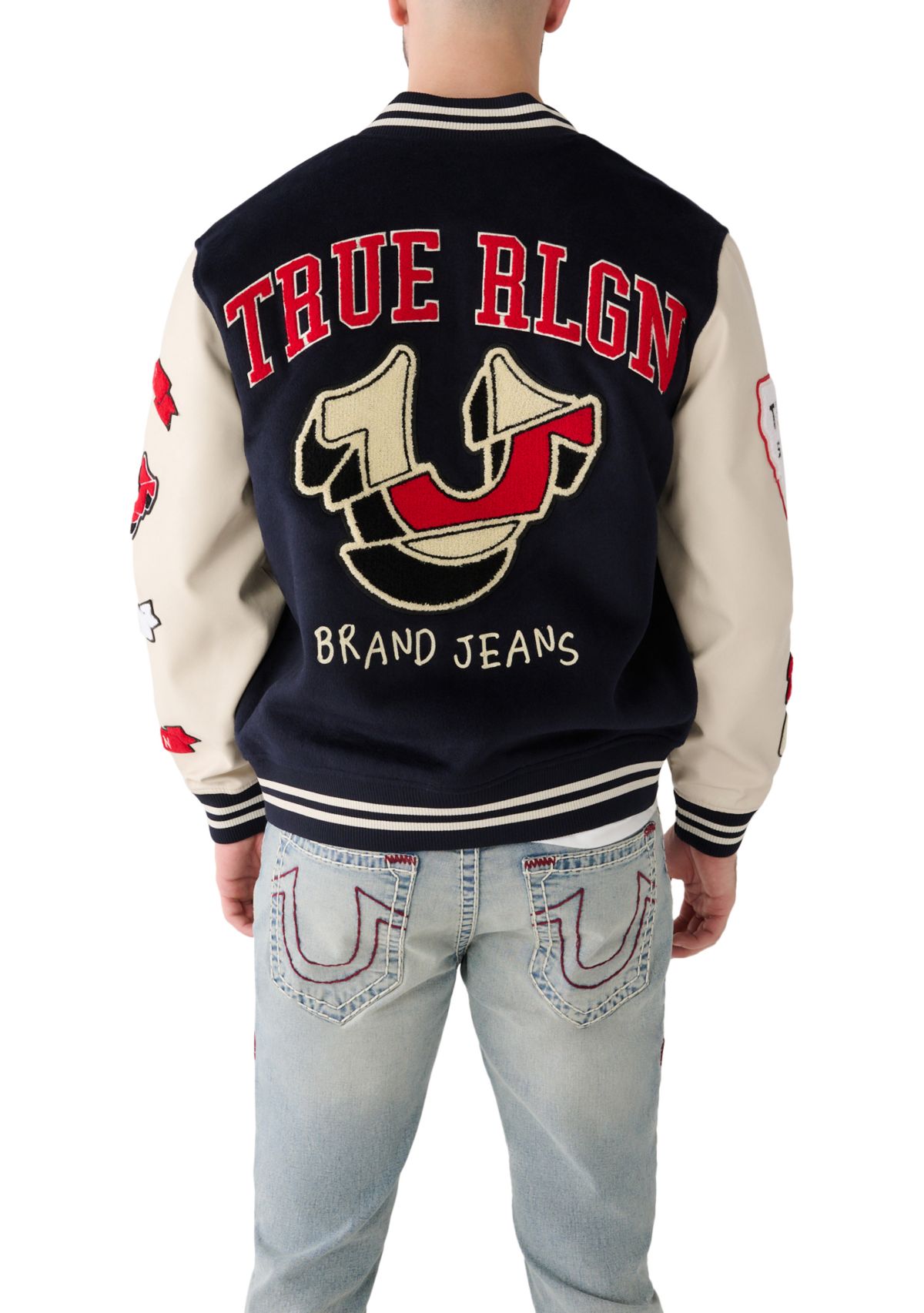 Mens Spliced Varsity Jacket