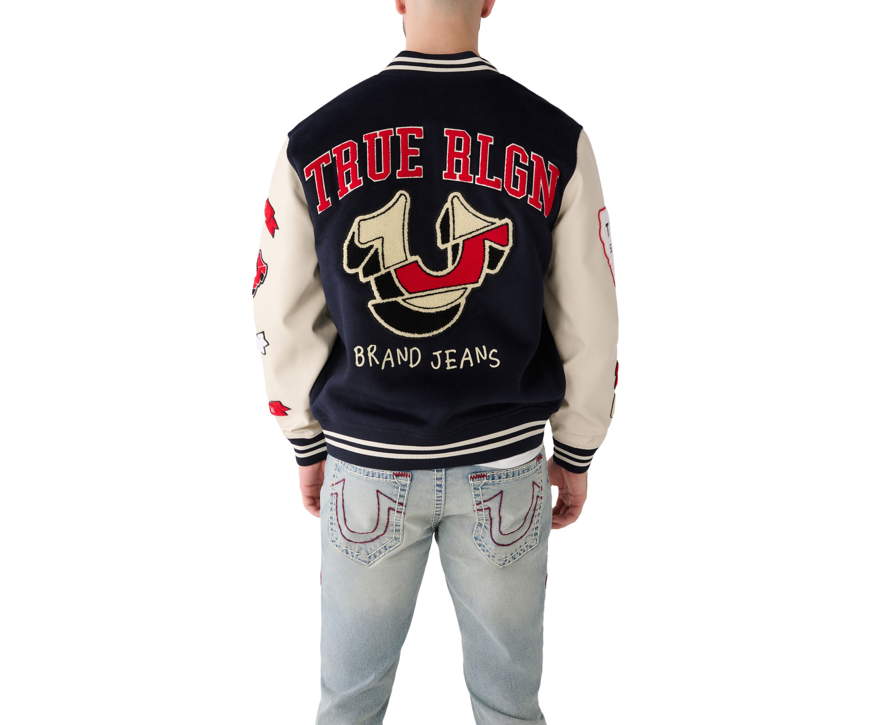Mens Spliced Varsity Jacket