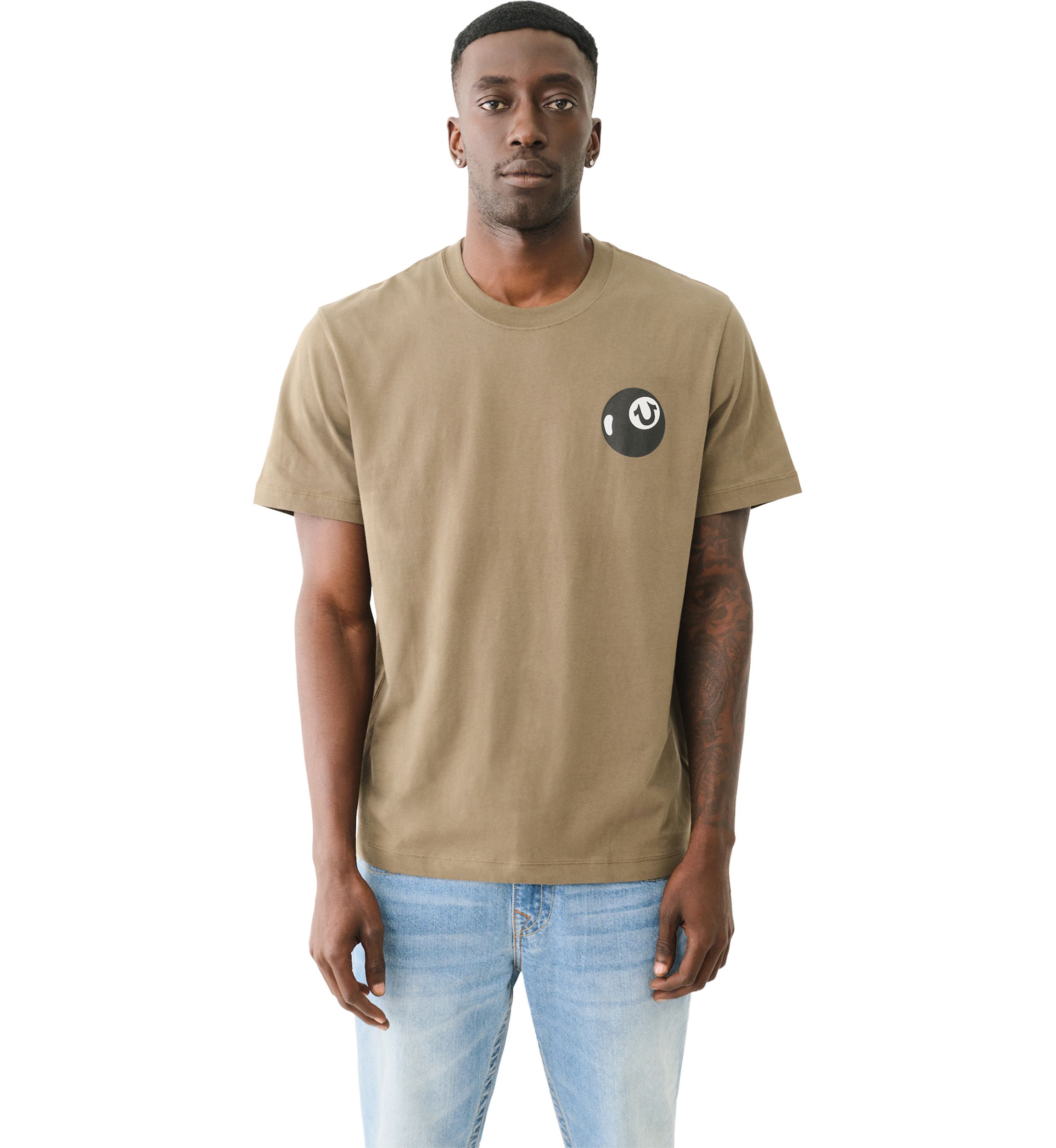 Mens Puff Print Billiards Logo Graphic T-Shirt