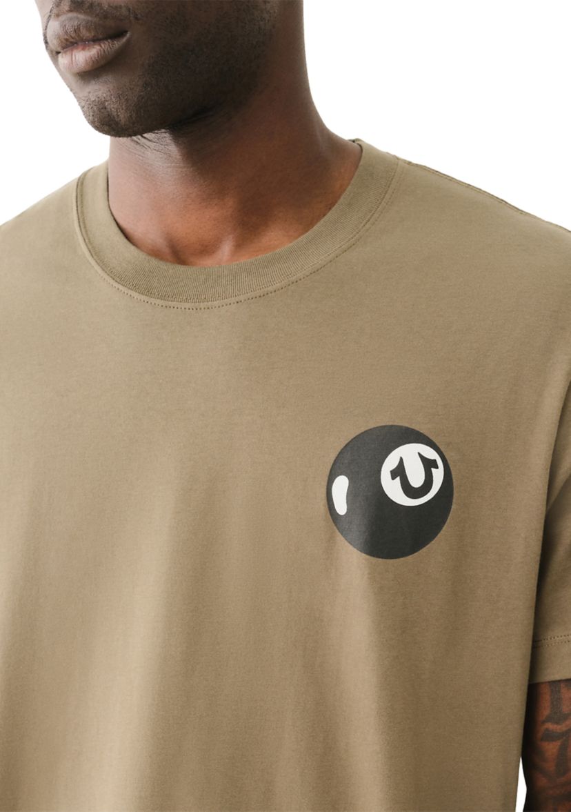 Mens Puff Print Billiards Logo Graphic T-Shirt