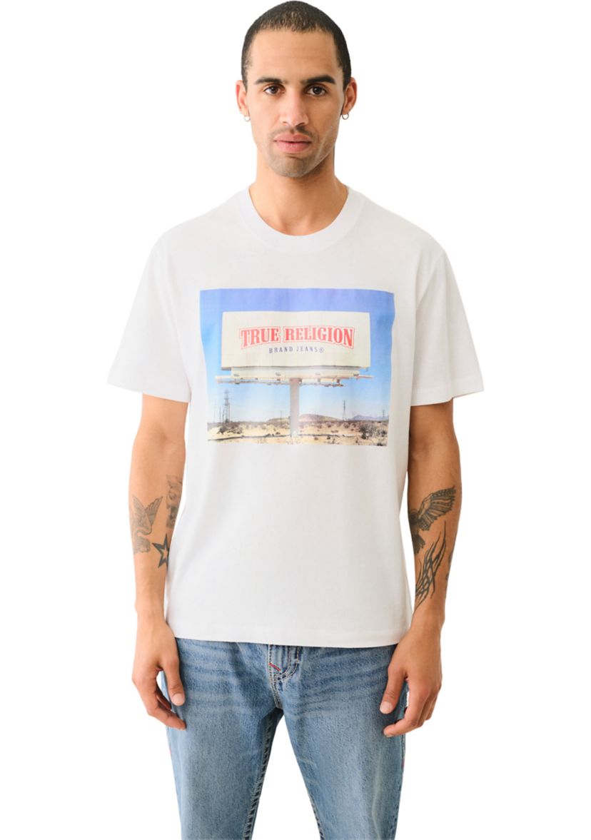 Mens Billboard Short Sleeve Logo Graphic T-Shirt