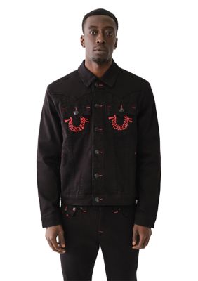 True Religion Men's Jimmy Embroidered Pocket Denim Jacket