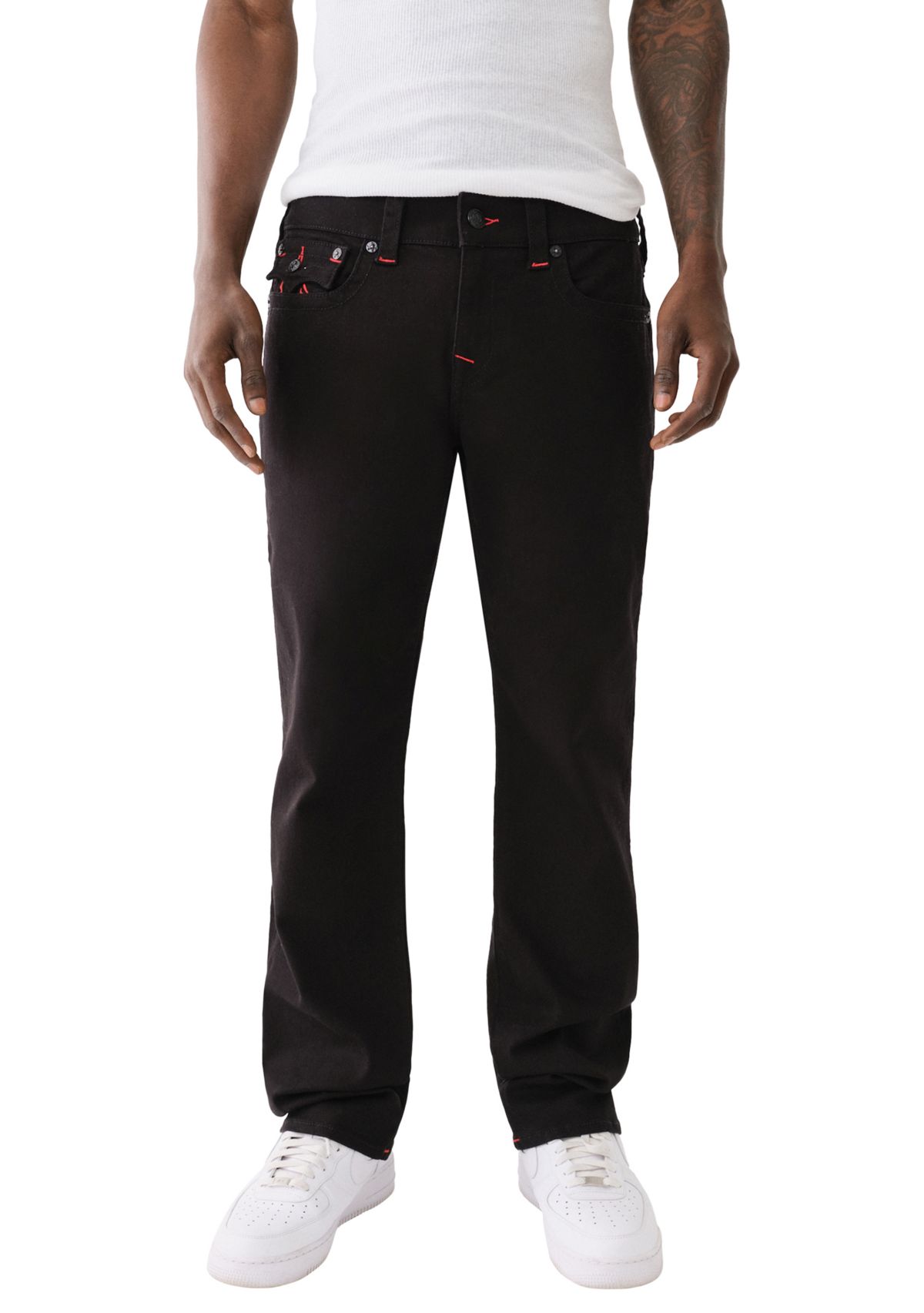 Mens Ricky Straight Fit Flap Jeans