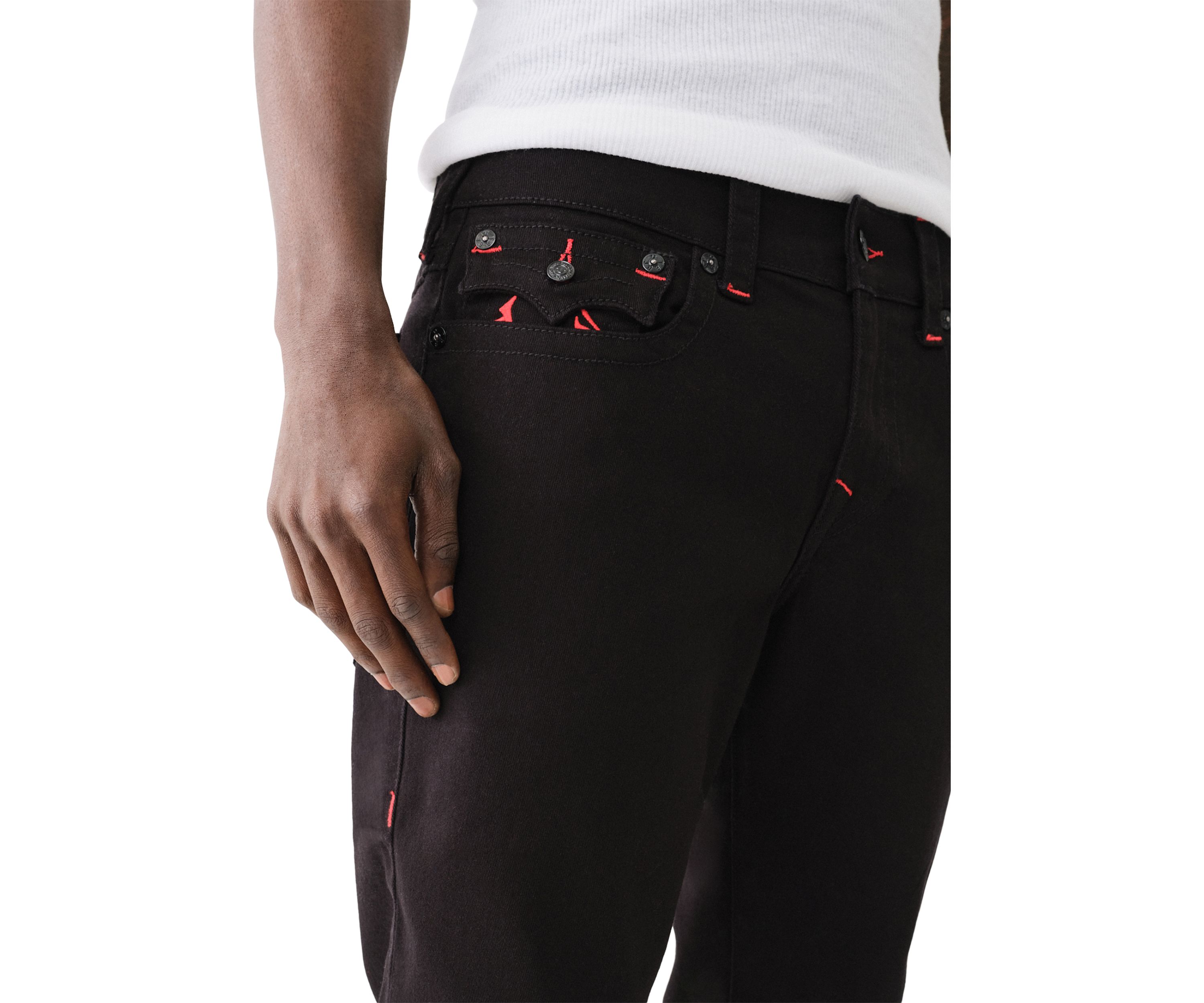 Mens Ricky Straight Fit Flap Jeans