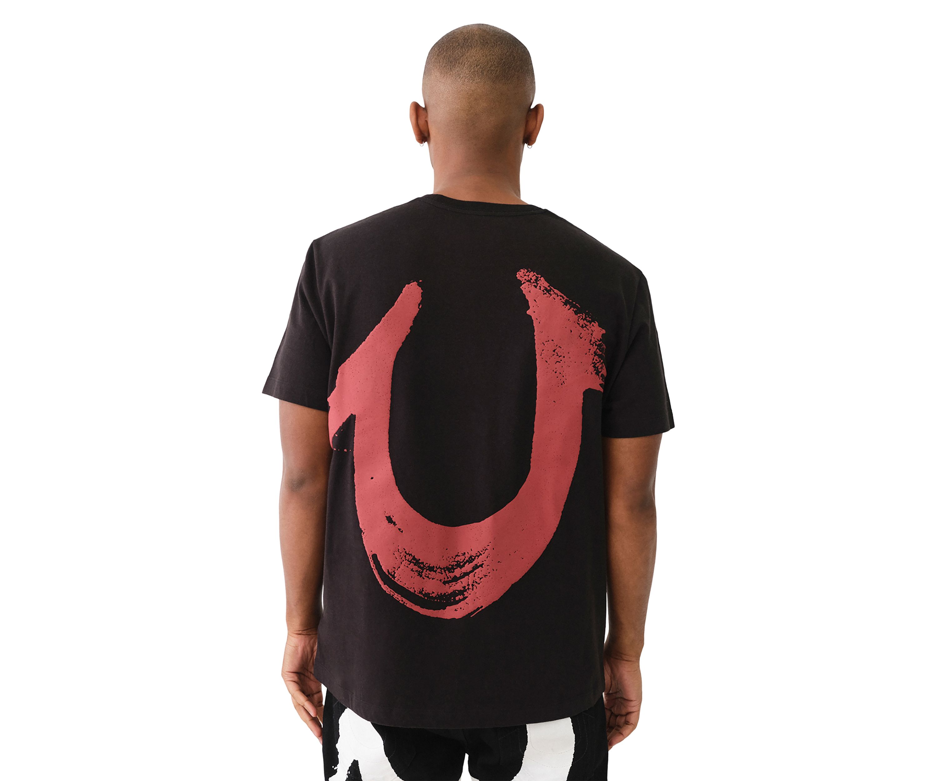 Mens Relaxed Fit Short Sleeve Horseshoe Logo Graphic T-Shirt