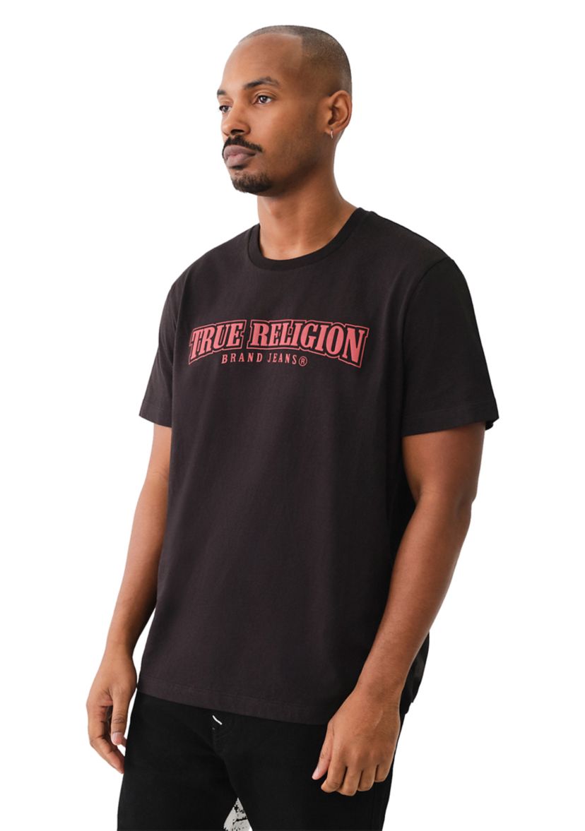 Mens Relaxed Fit Short Sleeve Horseshoe Logo Graphic T-Shirt