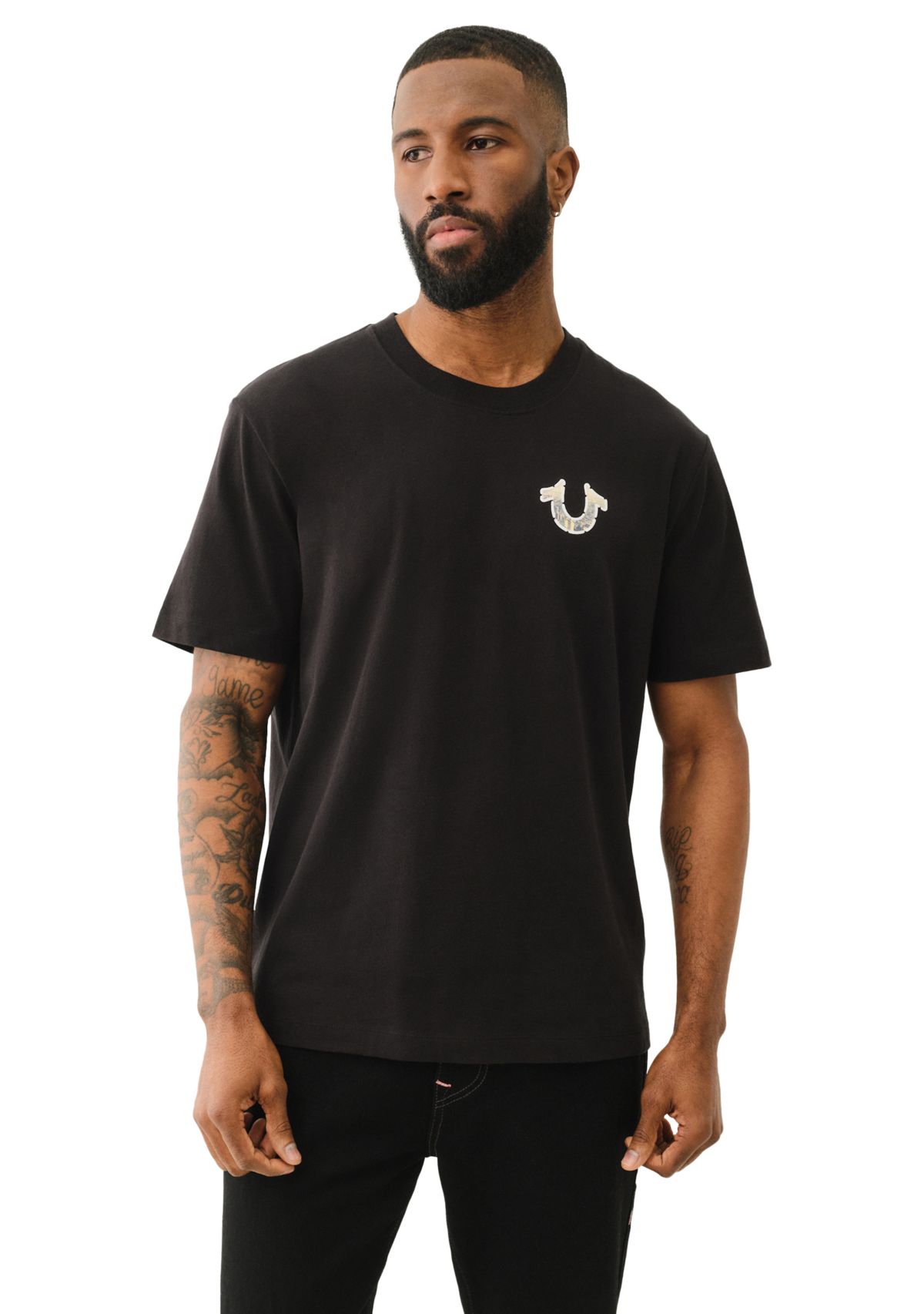 Mens Graffiti Puff Print Logo Short Sleeve Graphic T-Shirt