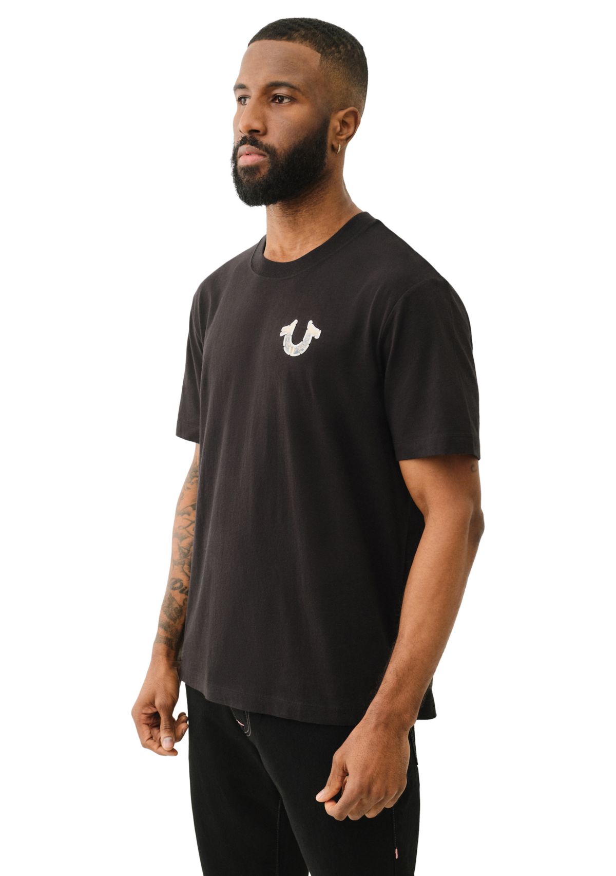 Mens Graffiti Puff Print Logo Short Sleeve Graphic T-Shirt