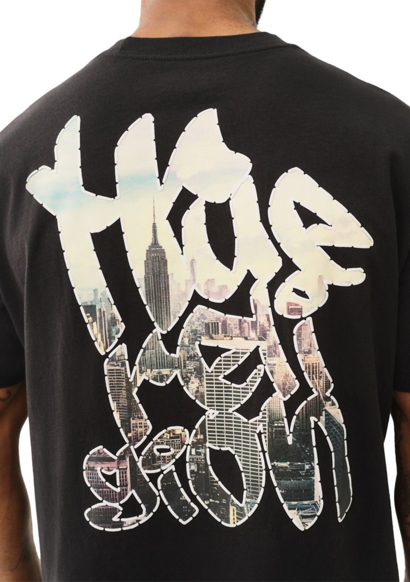 Mens Graffiti Puff Print Logo Short Sleeve Graphic T-Shirt