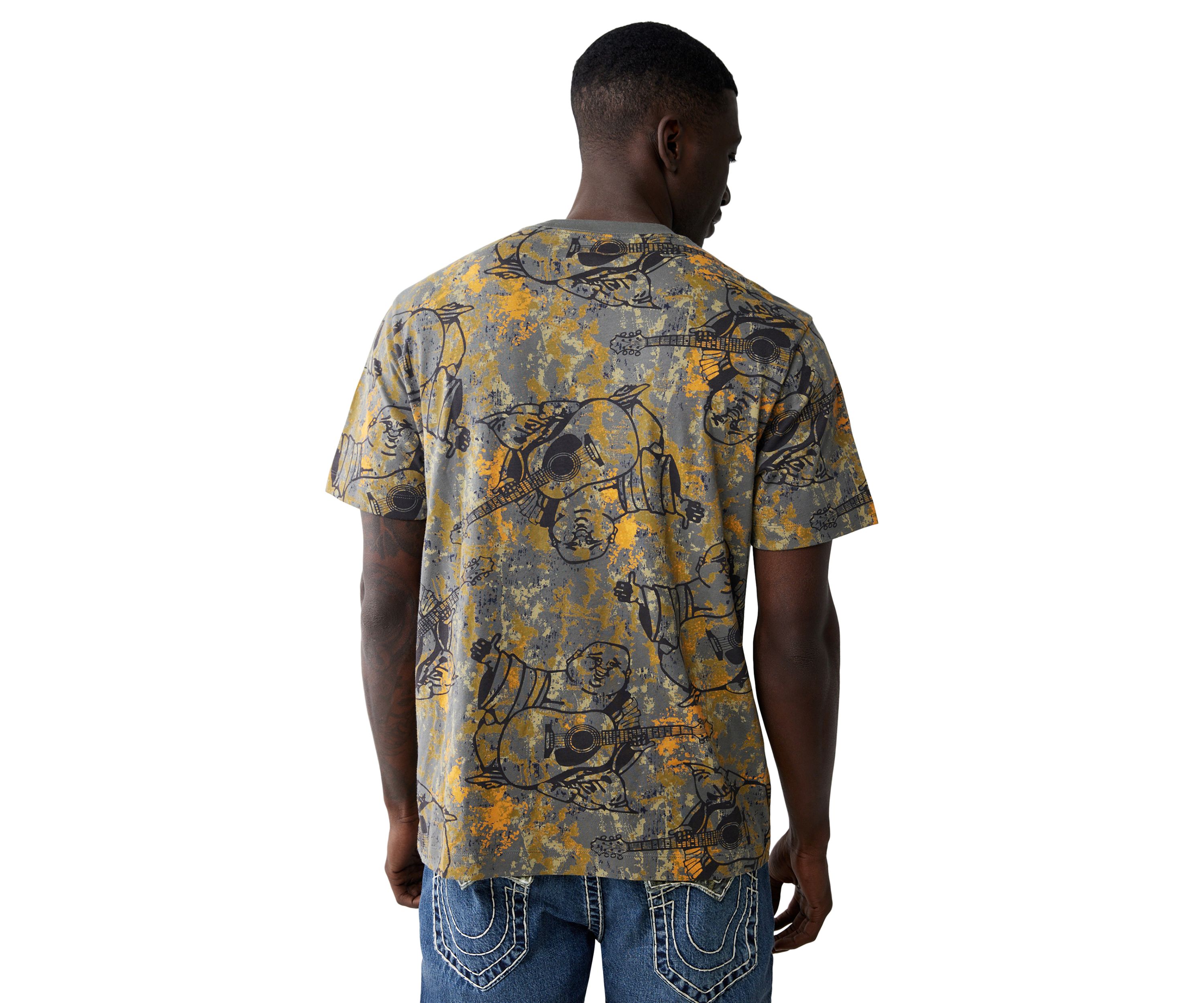 Mens Camo Print High Density Logo Short Sleeve Graphic T-Shirt